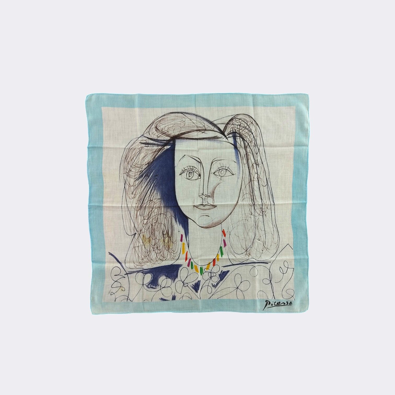 Vintage Vintage Picasso Handkerchief Neckerchief Bandana H166H Size ONE SIZE - 2 Thumbnail