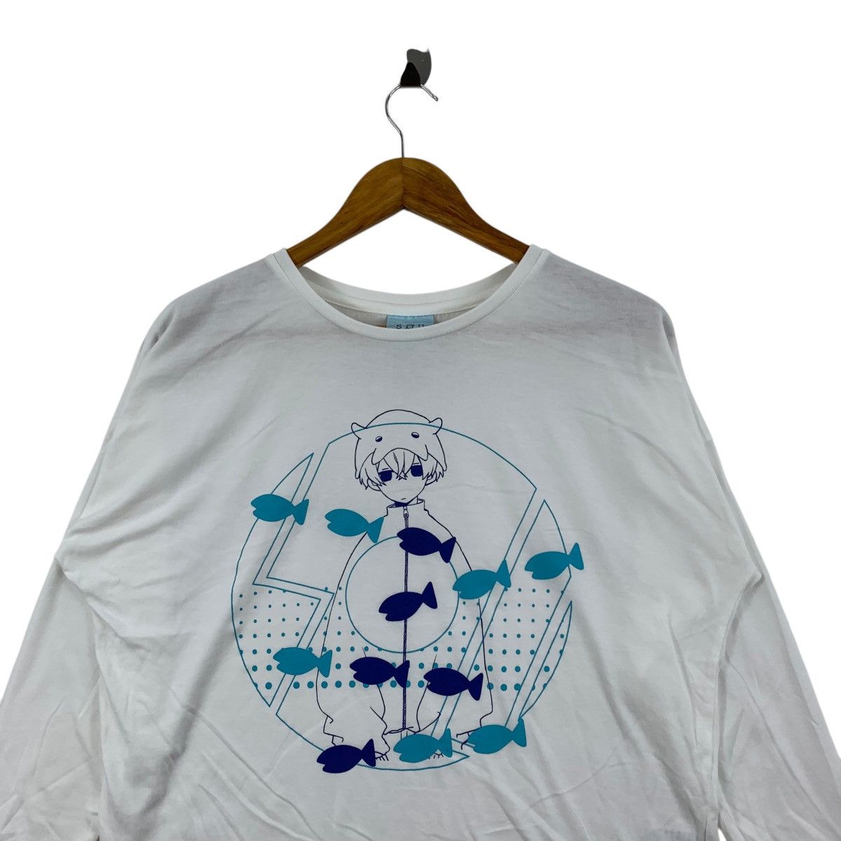Japanese Brand SOU Japanese Brand Anime Drawings Print White Shirt Size US L / EU 52-54 / 3 - 3 Thumbnail