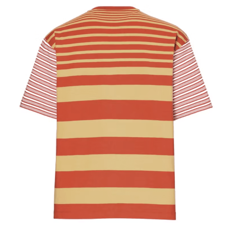 Marni × Uniqlo Uniqlo x MARNI Border Crewneck T-Shirt Red