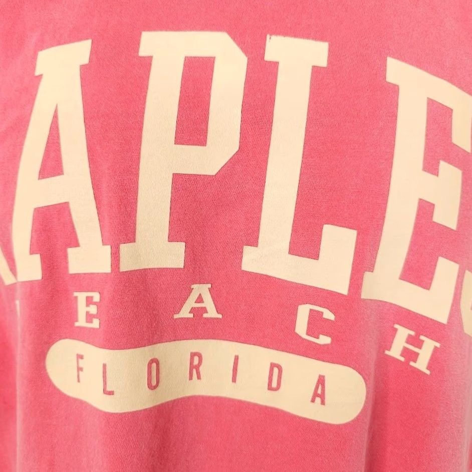 Vintage Naples Beach T Shirt Mens Size Medium Pink Florida Travel Destination Tee Size US M / EU 48-50 / 2 - 3 Thumbnail