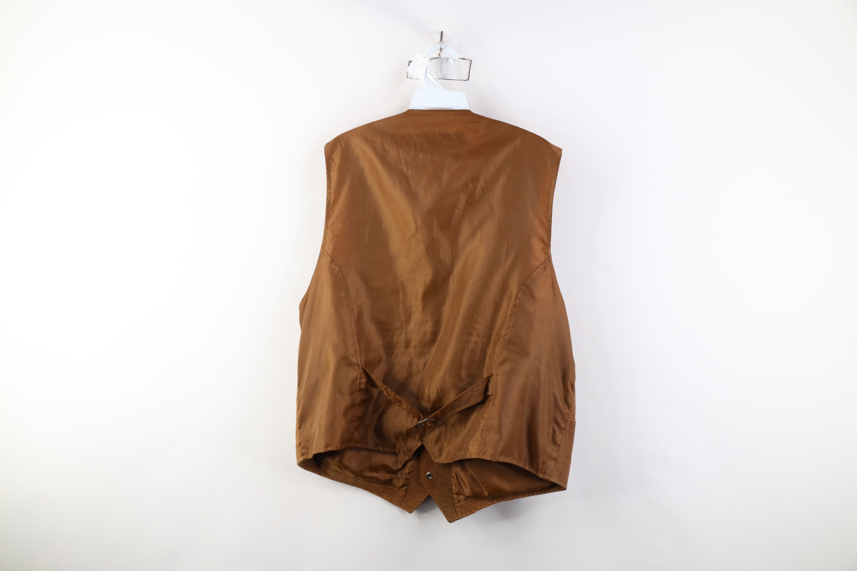 Vintage Vintage 90s Streetwear Leather Buckle Back Vest Jacket Brown Size US XL / EU 56 / 4 - 13 Thumbnail