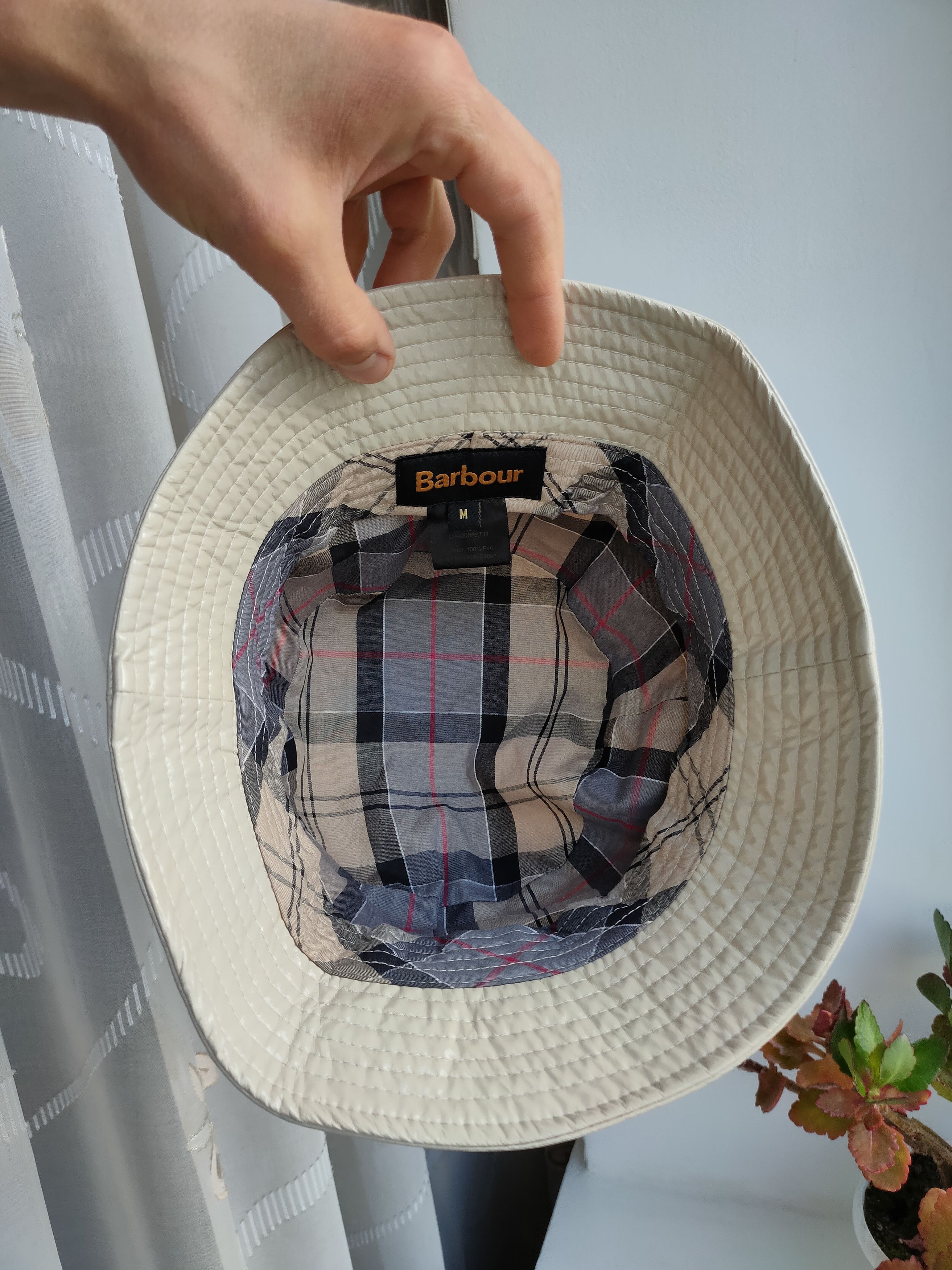 Barbour Barbour Women's Patent Bucket Hat Glossy Tartan Lined Cap S Size ONE SIZE - 6 Thumbnail