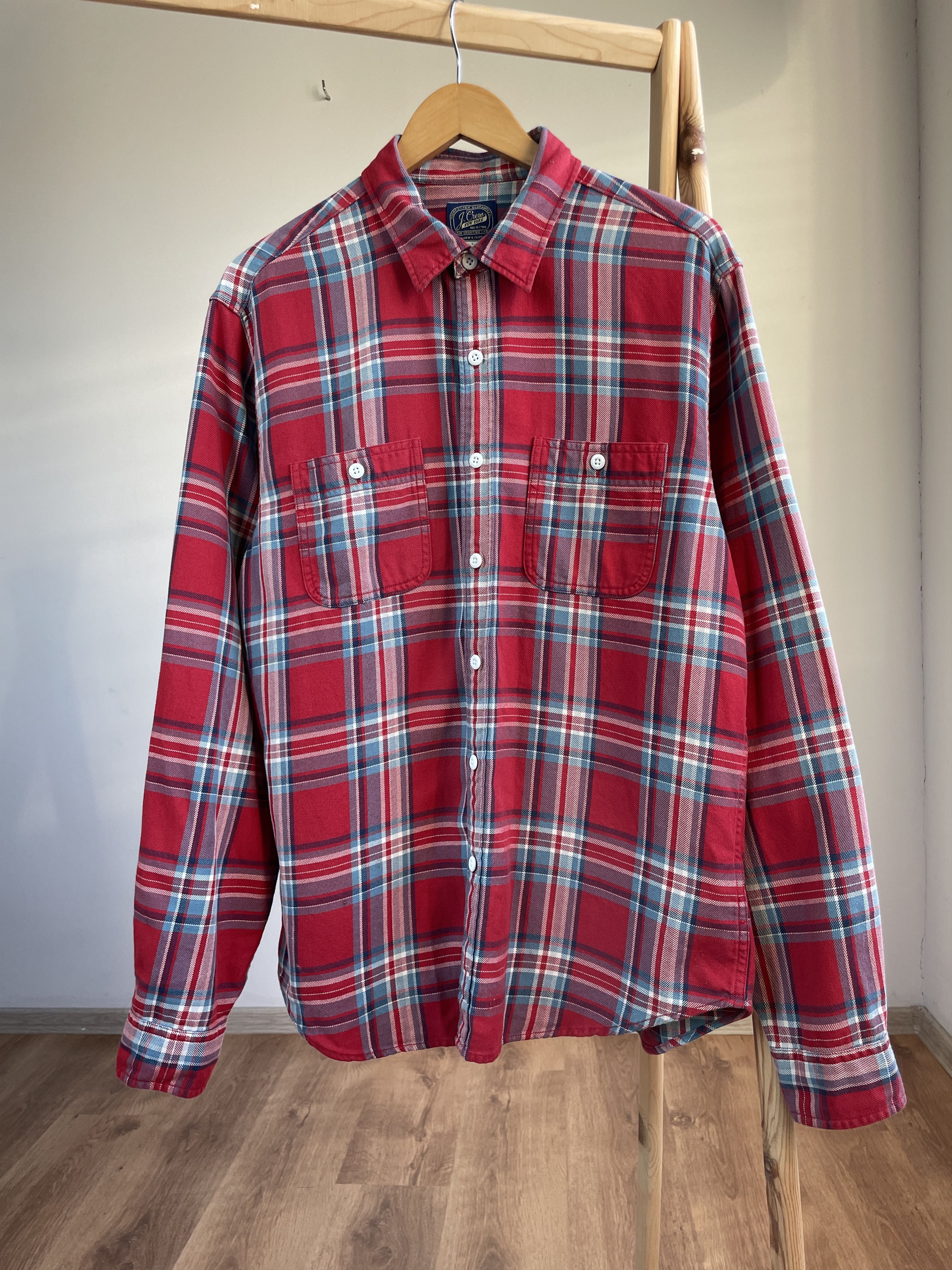 J.Crew J.Crew Red Plaid Flannel Shirt Size L Size US L / EU 52-54 / 3 - 1 Thumbnail