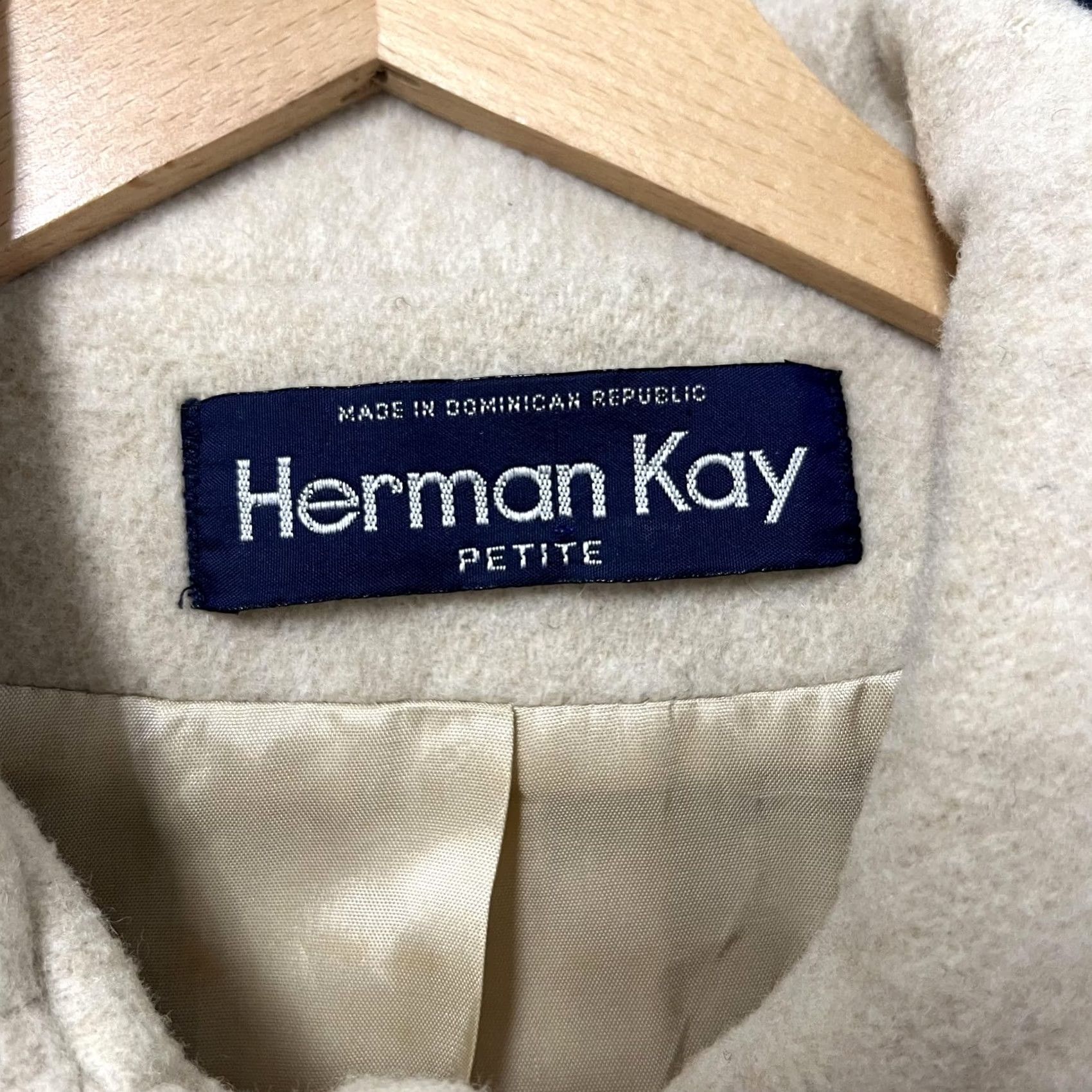 Vintage VINTAGE Herman Kay Coat Womens Petite White Wool Single Breasted Mid Length Overcoat Size S / US 4 / IT 40 - 2 Thumbnail