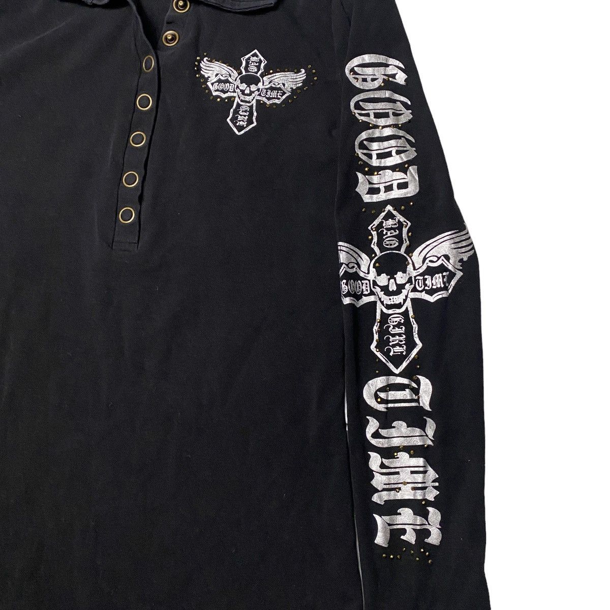 If Six Was Nine 2000's Japanese Skull Studded Longsleeve Size US XS / EU 42 / 0 - 4 Thumbnail