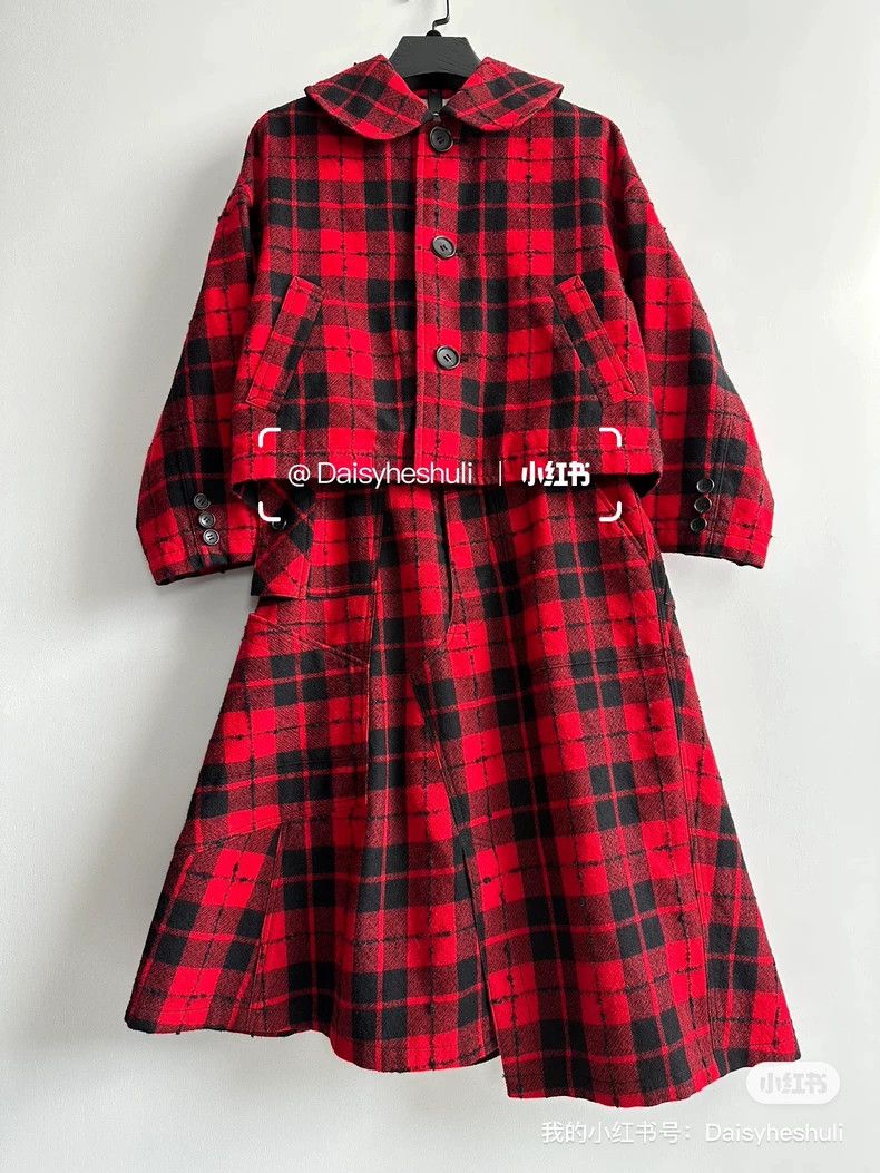 Comme des Garcons Comme Des Garcons Plaid Wool Irregular Skirt Size 24" / US 00 / IT 34 - 7 Thumbnail