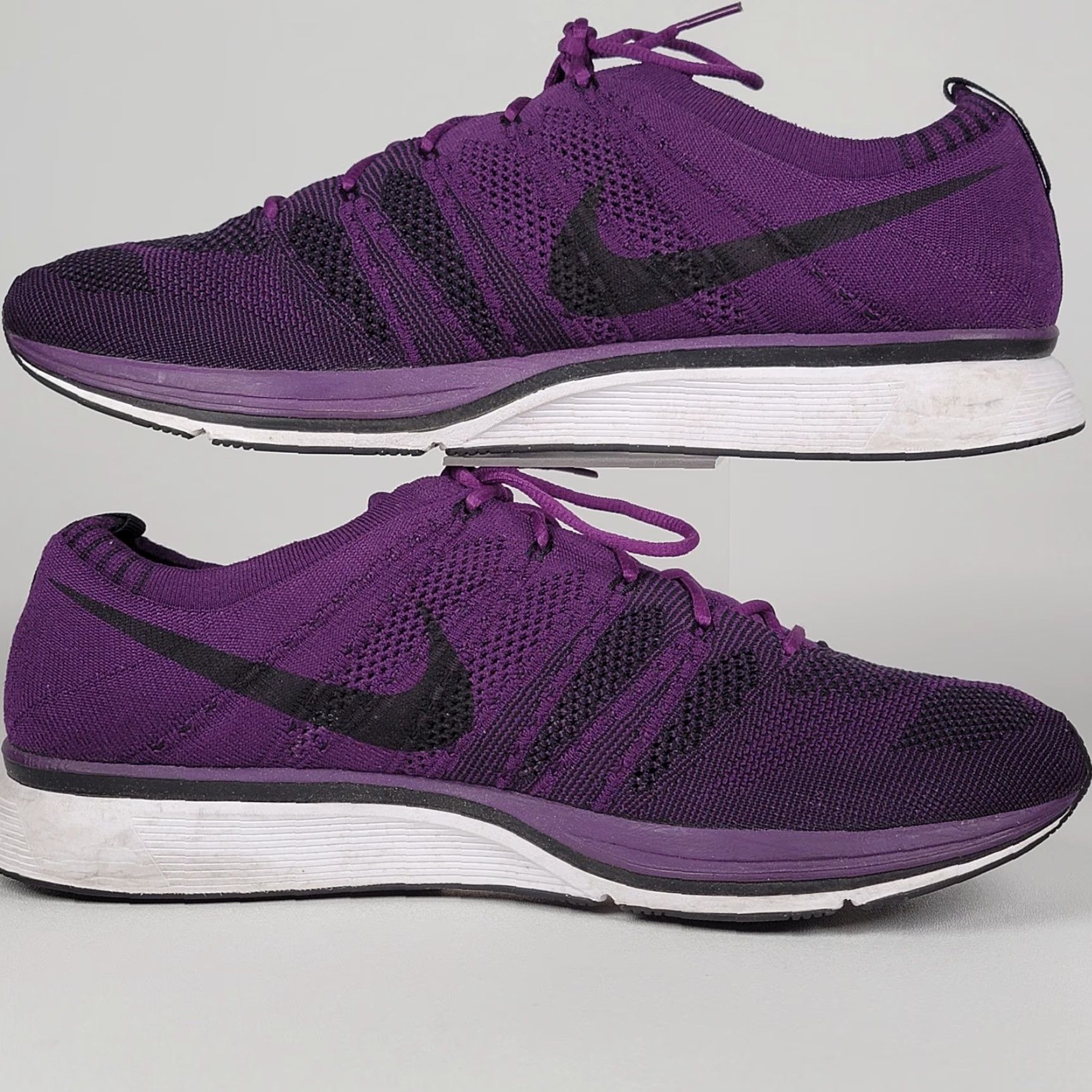 Nike VINTAGE Nike Flyknit Racer Trainer Night Purple AH8396-500 Mens Size 12 Rare Size ONE SIZE - 4 Thumbnail