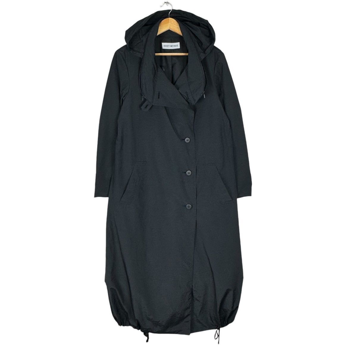 Issey Miyake × Japanese Brand 🌟ISSEY MIYAKE HOODIE SPIRAL COLLAR LONG COAT JACKET Size M / US 6-8 / IT 42-44 - 1 Thumbnail