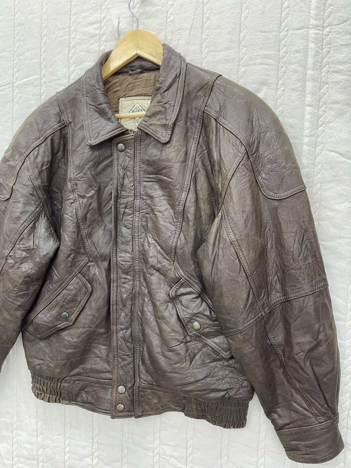 Genuine Leather × Vintage ARCHIVE🔥ROBO LEATHER JACKET Size US M / EU 48-50 / 2 - 3 Thumbnail