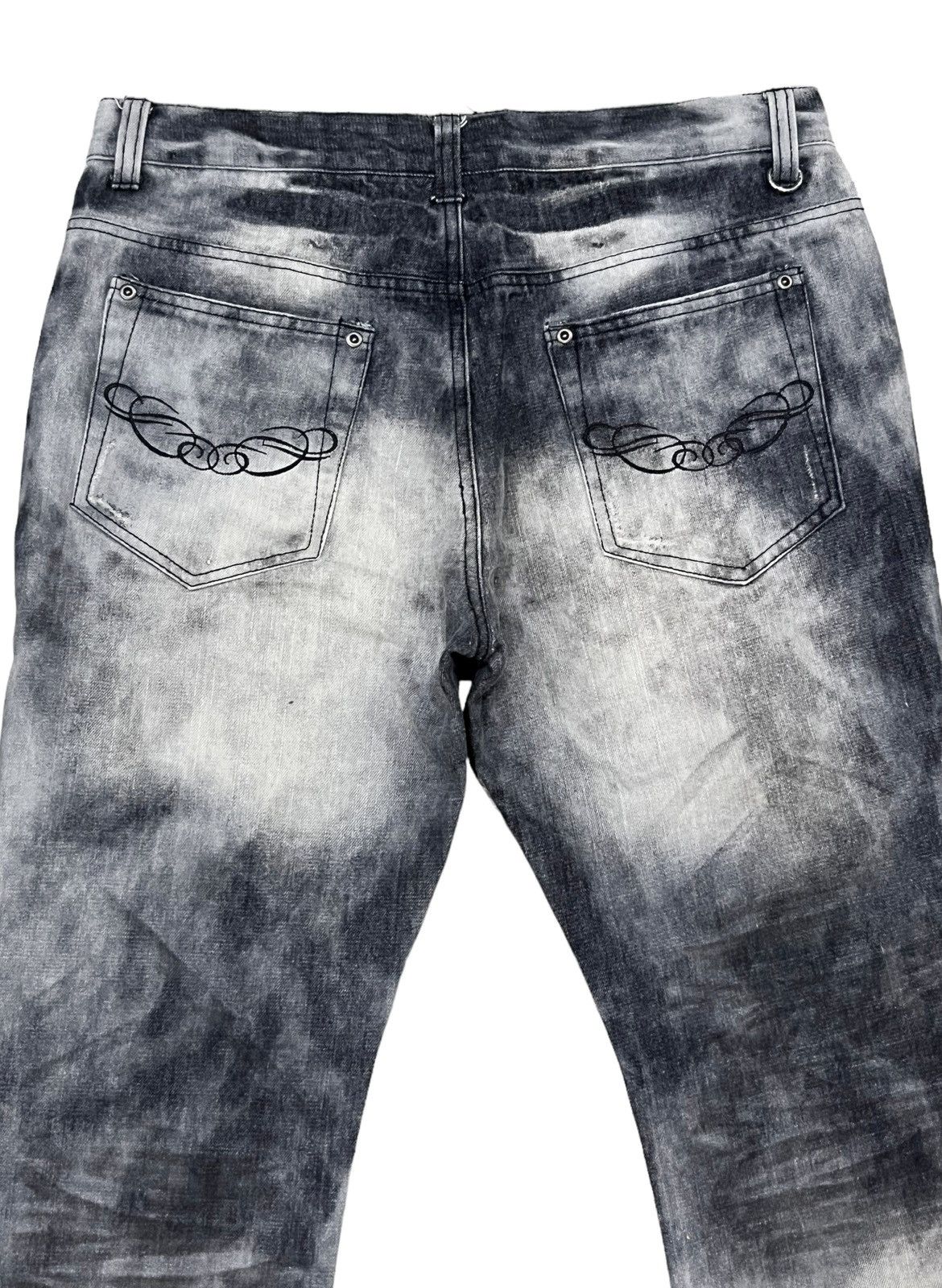 In The Attic 🔥IN THE ATTIC HOMME Punk Bleach Wash Smoke Distressed Denim Size US 32 / EU 48 - 14 Thumbnail