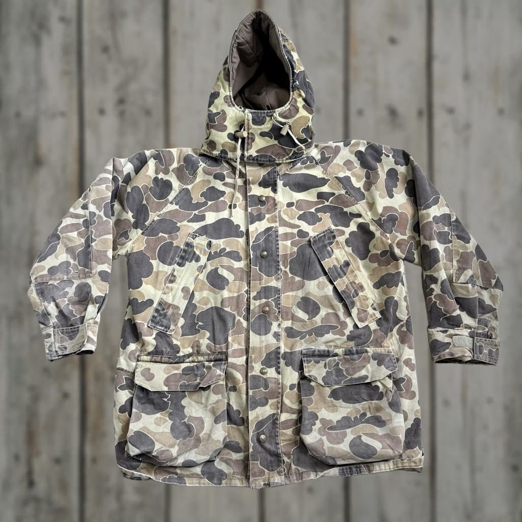 Delta VINTAGE Columbia Delta Marsh Duck Camo Hooded Shell Jacket XL Outdoor Hunting Size US XL / EU 56 / 4 - 1 Thumbnail