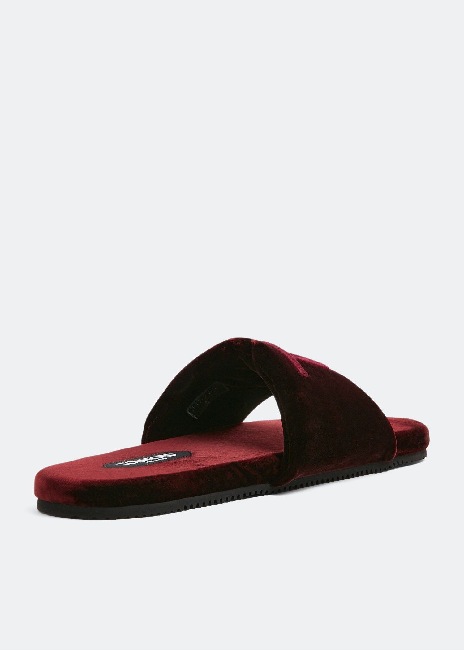 Tom Ford o1w1db11224 J1376T Velvet Slides in Burgandy Size US 8 / EU 41 - 3 Thumbnail