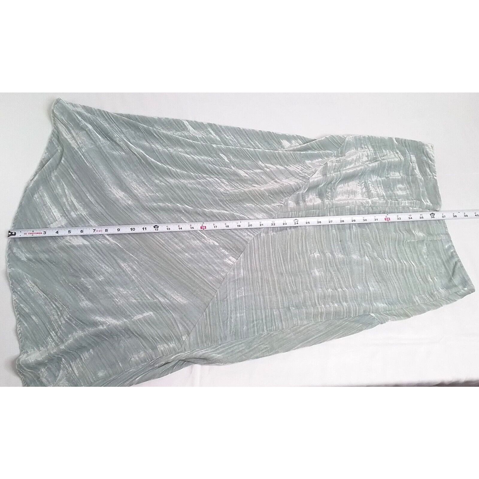 Vince Vince Velvet Skirt Women's 6 Sage Green Ruched Asymmetric Size 28" / US 6 / IT 42 - 8 Thumbnail