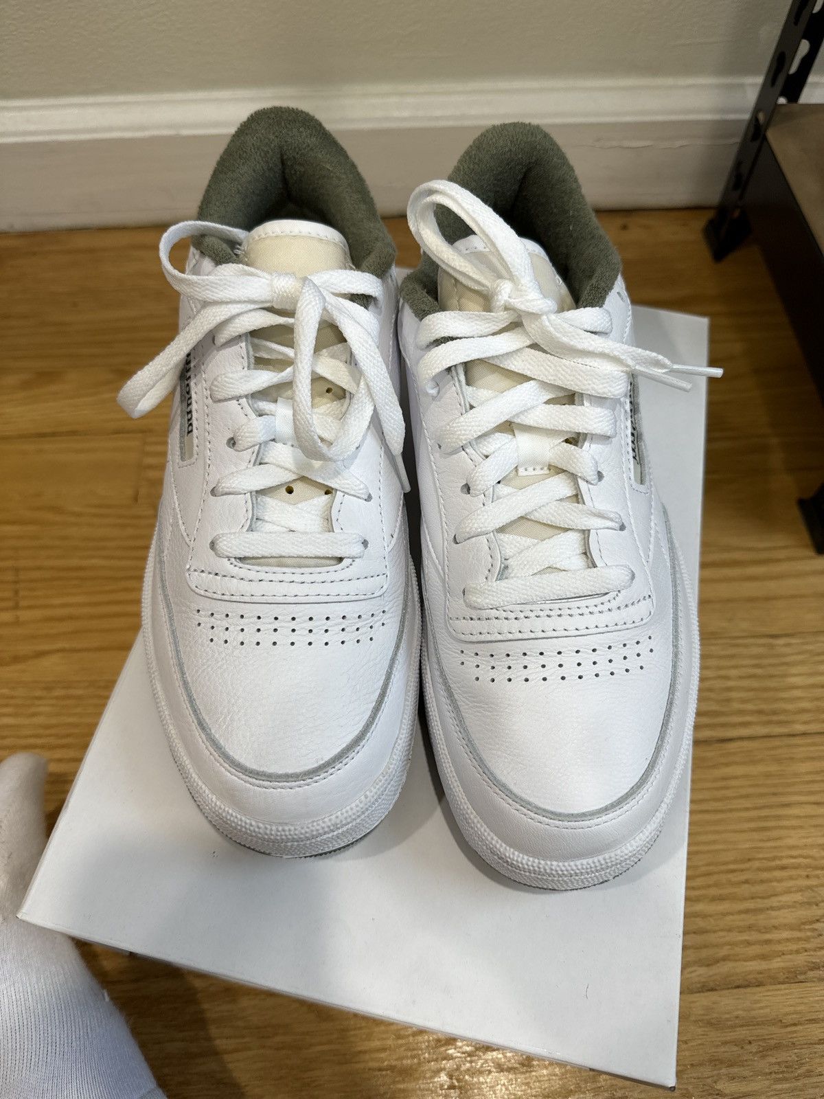 Jjjjound × Reebok JJJJound Reebok Club C White Olive | Grailed