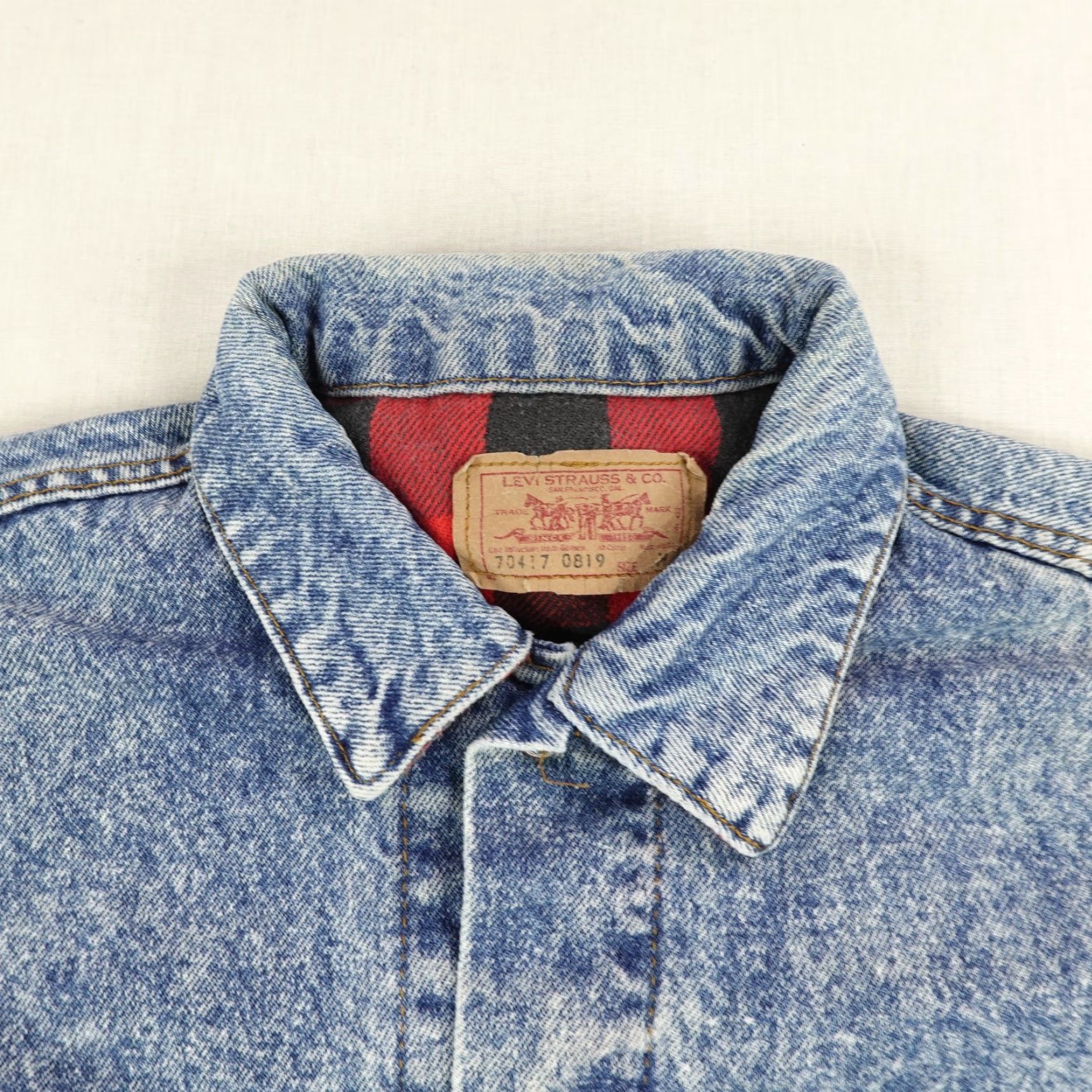 Levi's VINTAGE Levi's Jacket Mens Medium Denim Trucker 80s Style Casual Outerwear Blue Size US 31 - 2 Thumbnail