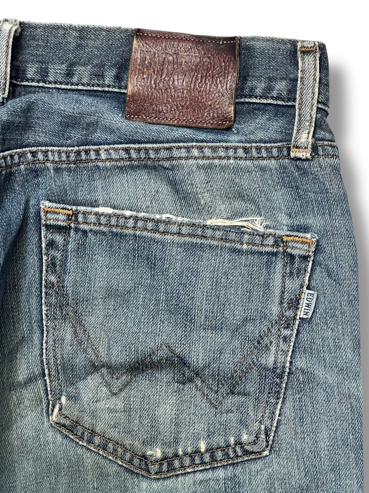Edwin Vintage Edwin Straight Leg Japan Denim Distressed Light Wash Size US 32 / EU 48 - 8 Thumbnail