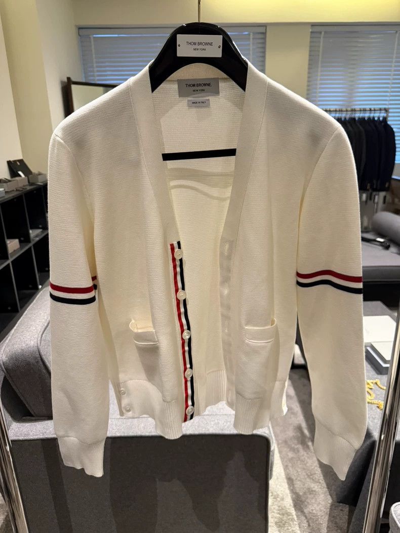 Thom Browne Thom Browne Classic white double-sleeved cardigan jacket 2 Size US S / EU 44-46 / 1 - 2 Thumbnail