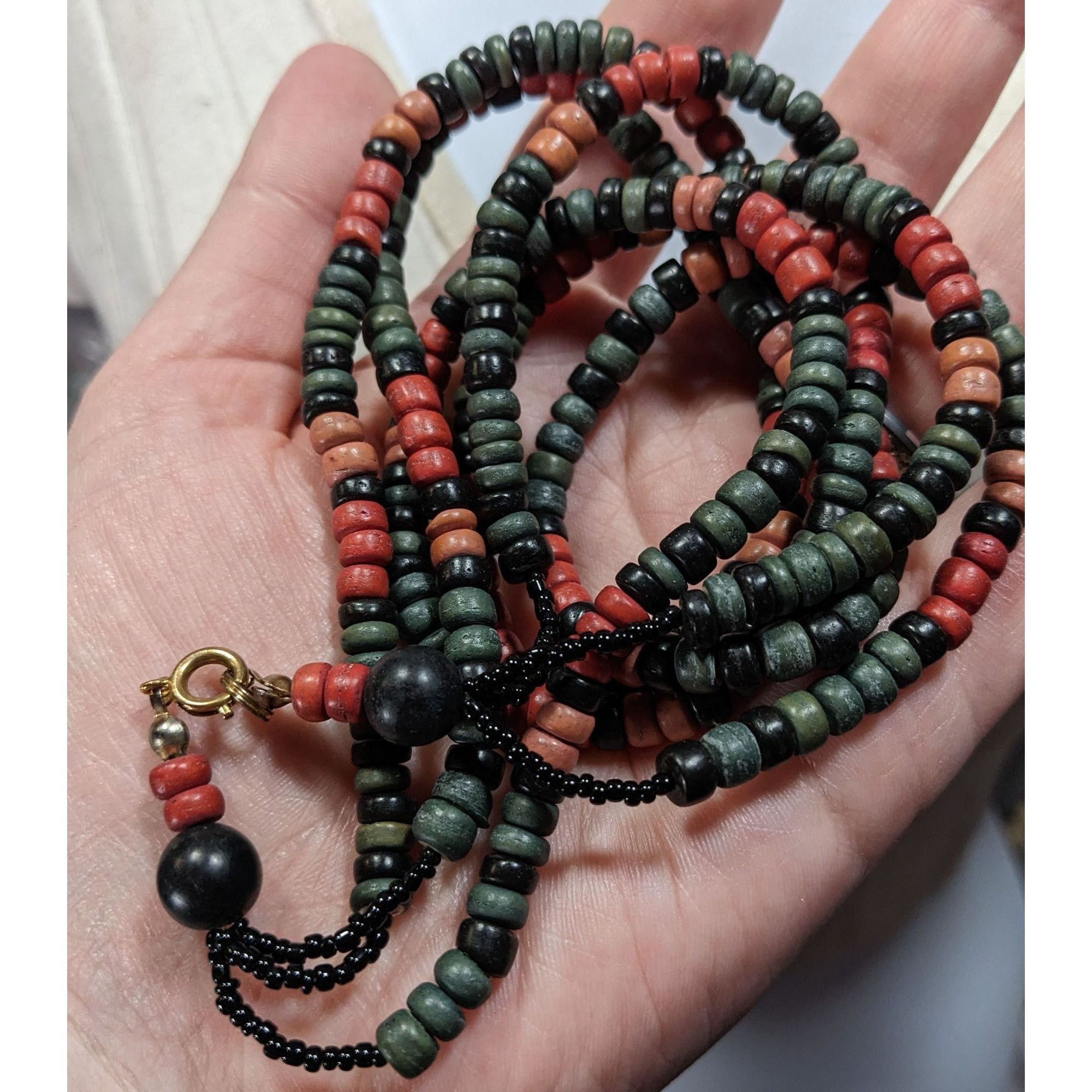 Other Vintage Bohemian Painted Wood Layered Beaded Necklace Size ONE SIZE - 3 Thumbnail