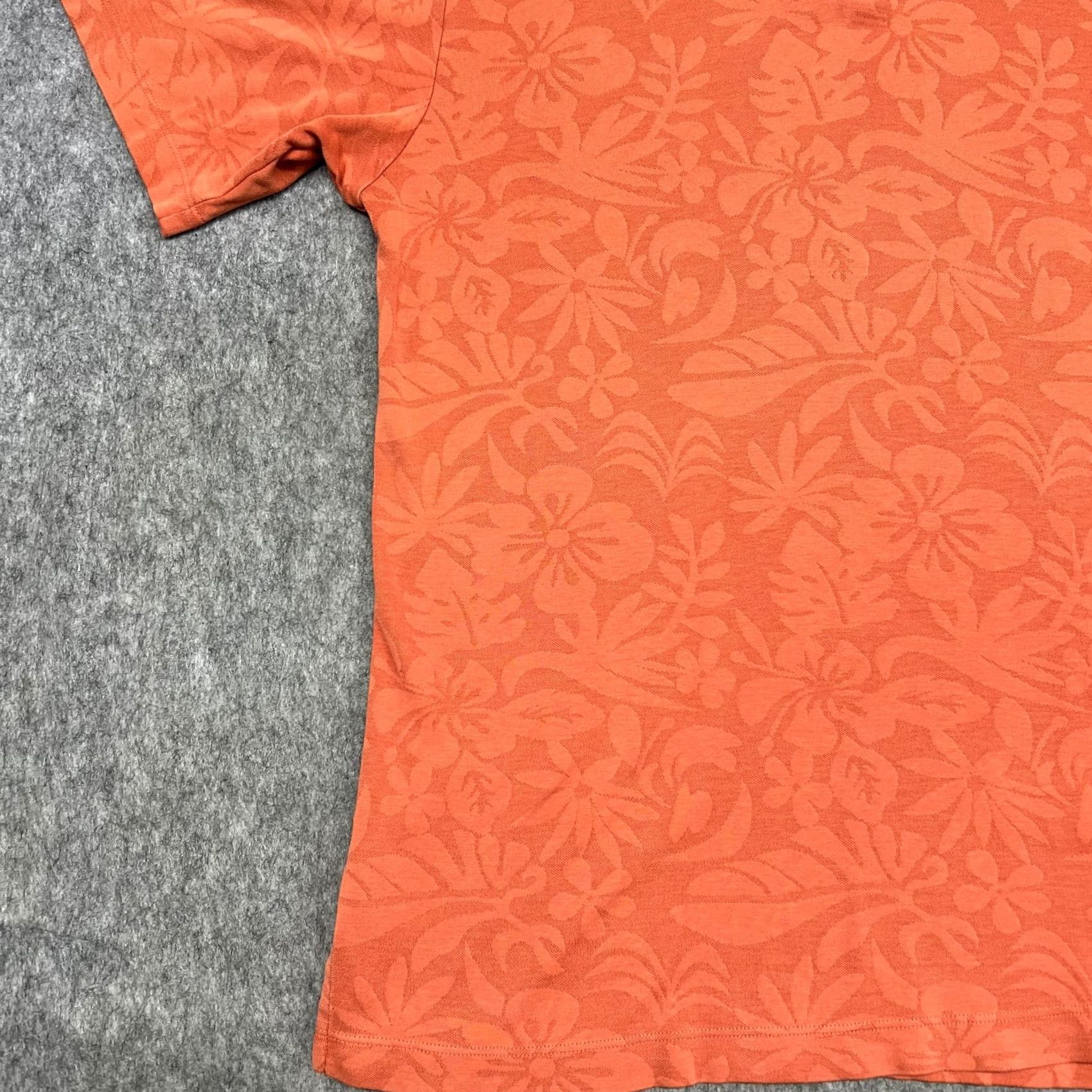 Tommy Bahama Tommy Bahama Polo Shirt Mens L Orange Floral Jacquard Pima Cotton Tropical Golf Casual Size US L / EU 52-54 / 3 - 6 Thumbnail