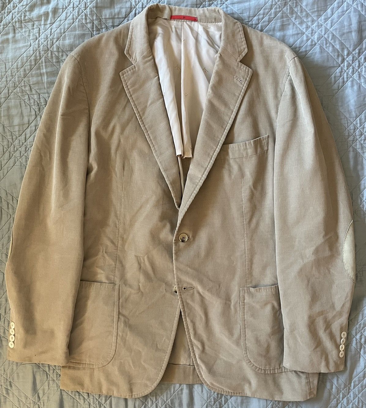 Isaia Deconstructed Patch Pocket Corduroy Jacket Size 48R - 1 Thumbnail