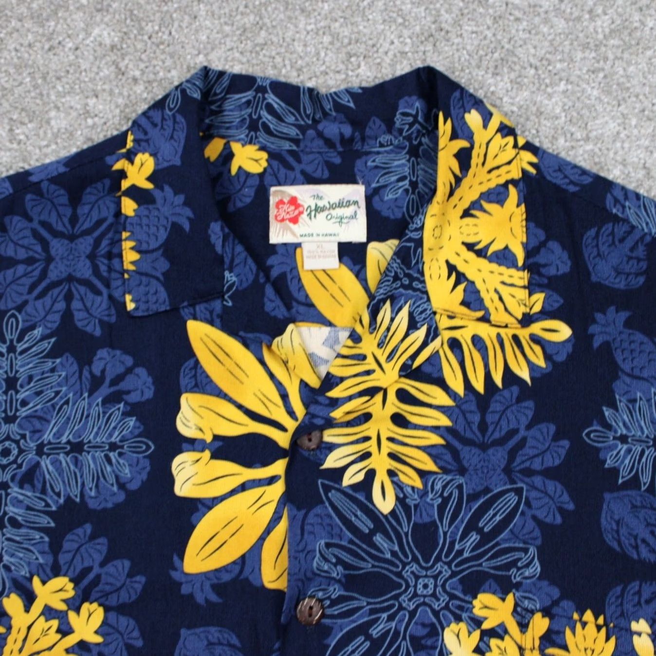 Hilo Hattie Hilo Hattie Shirt Mens XL Blue/Yellow Floral Hawaiian 100% Rayon Short Sleeve Size US XL / EU 56 / 4 - 5 Thumbnail