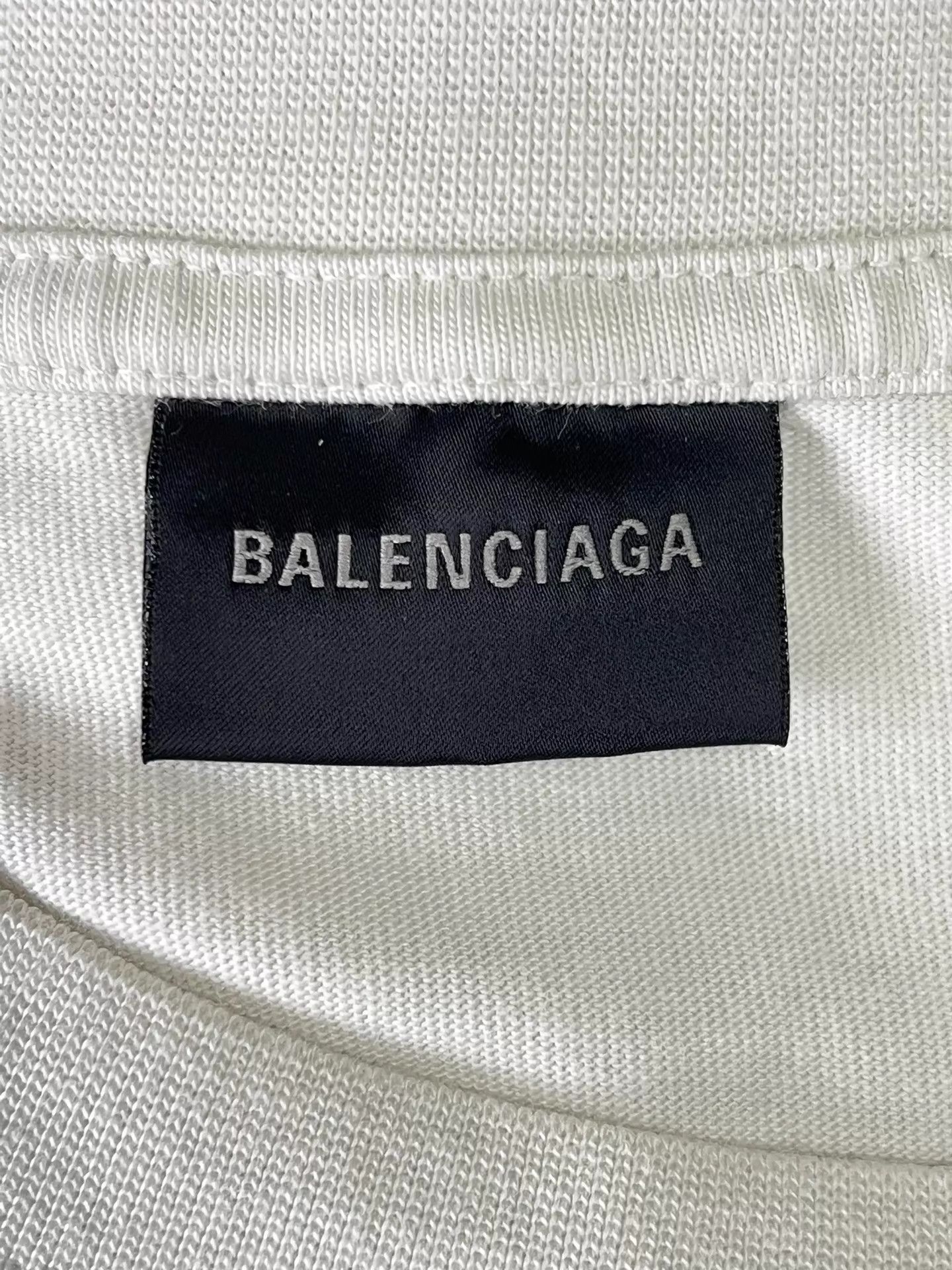 Balenciaga Balenciaga Men's White Relaxed Logo Embroidered Short Tee S Size US S / EU 44-46 / 1 - 6 Thumbnail