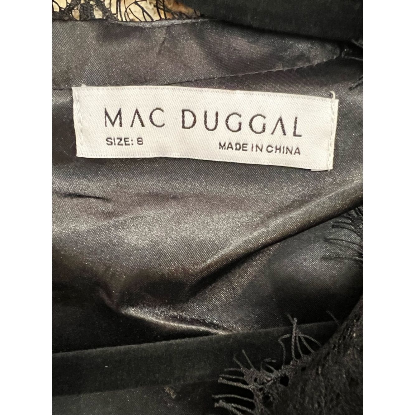 Mac Duggal Mac Duggal Black Lace Long Sleeve Mini Dress A-Line V-Neck Size M / US 6-8 / IT 42-44 - 6 Thumbnail