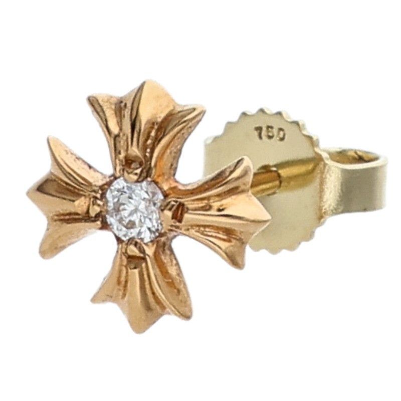 Chrome Hearts Chrome Hearts 22K Gold #2 CH Plus Stud Earring with