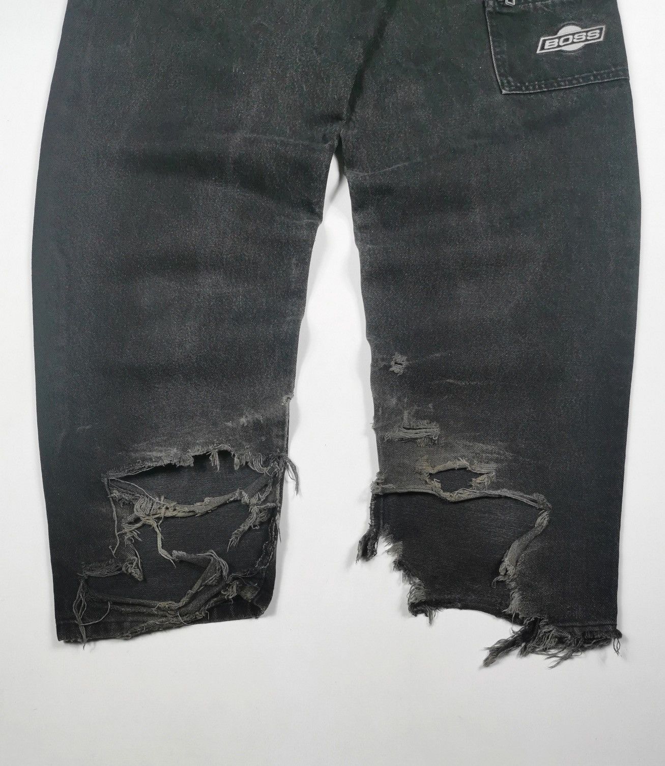 Hugo Boss Baggy Carpenter Boss Distressed Vintage Black Jeans Size US 30 / EU 46 - 5 Thumbnail