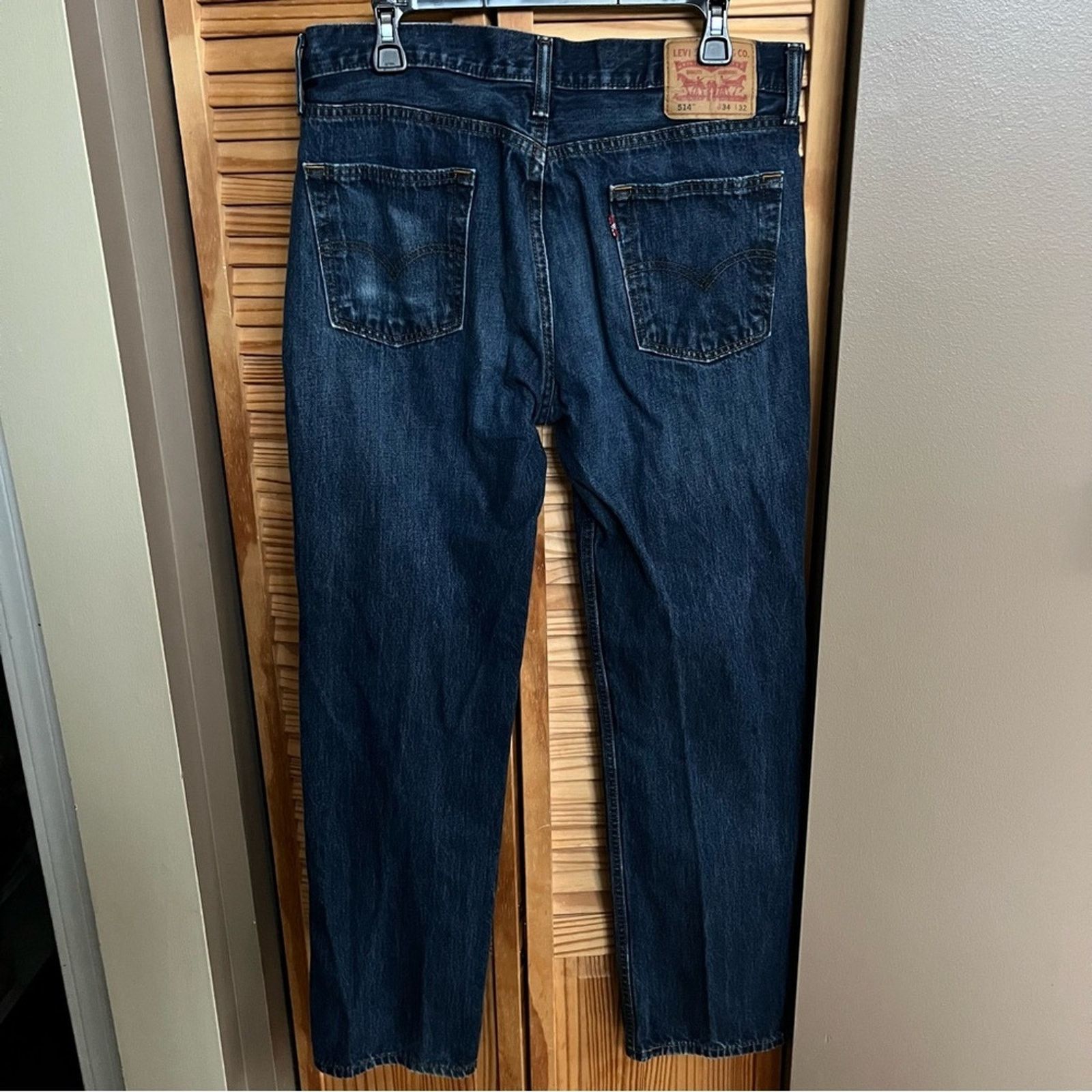 Levi's Levis 514 Jeans Mens W34 L32 Blue Denim Stretch Straight Size US 34 / EU 50 - 2 Thumbnail