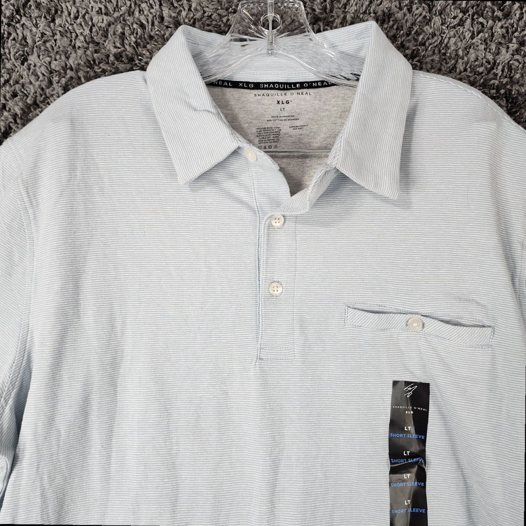 Vintage Shaquille O'neal Mens XL Extra Large Blue Striped Polo Shirt Size US L / EU 52-54 / 3 - 4 Thumbnail