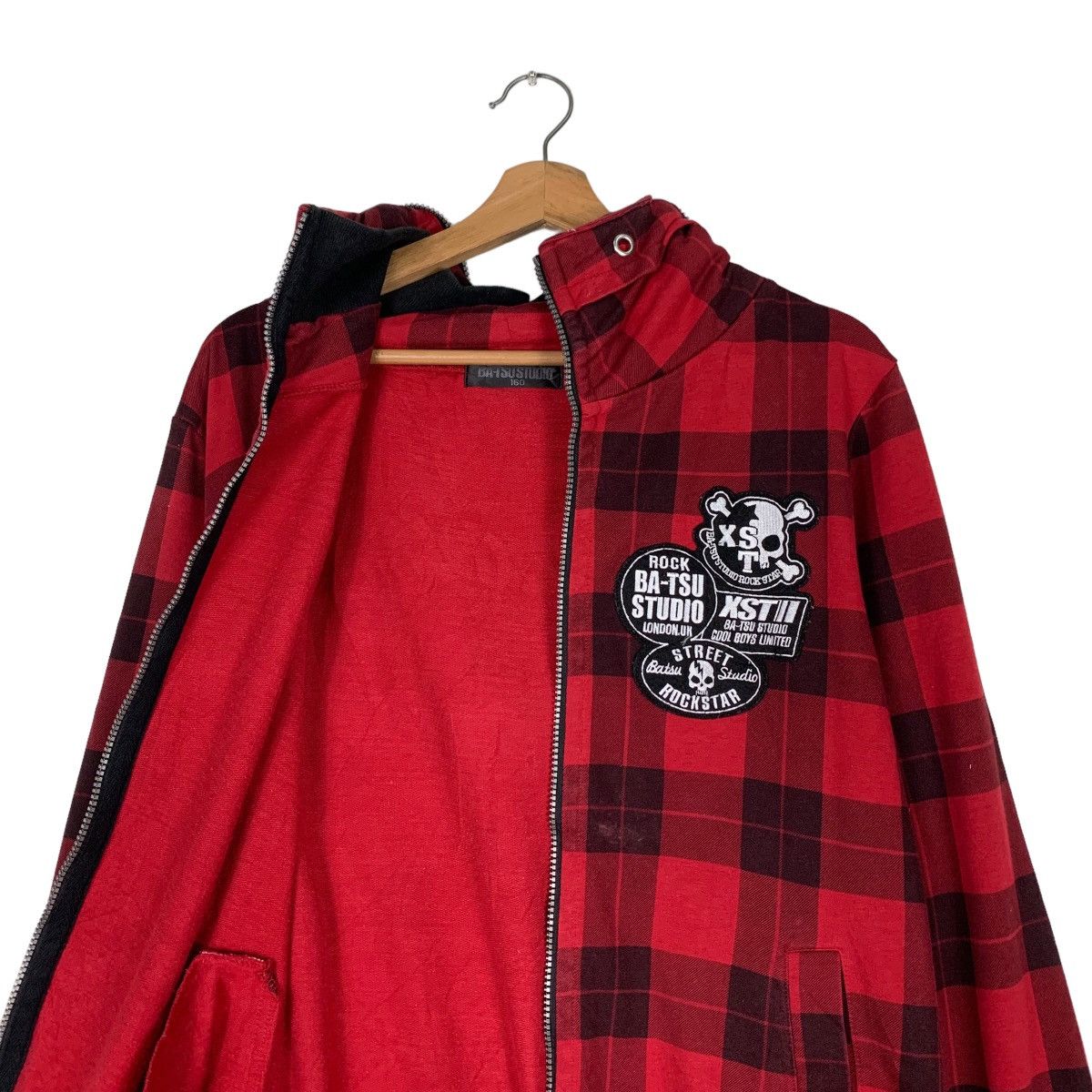 Japanese Brand BATSU STUDIO Big Logo Tartan Zipper Hoodies #0806-C36 Size US M / EU 48-50 / 2 - 11 Thumbnail