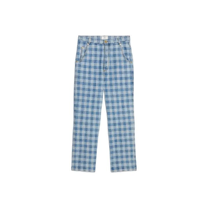 AMI AMIPARIS SS23 Plaid Straight Leg Jeans for Men 0079 Size US 30 / EU 46 - 1 Thumbnail