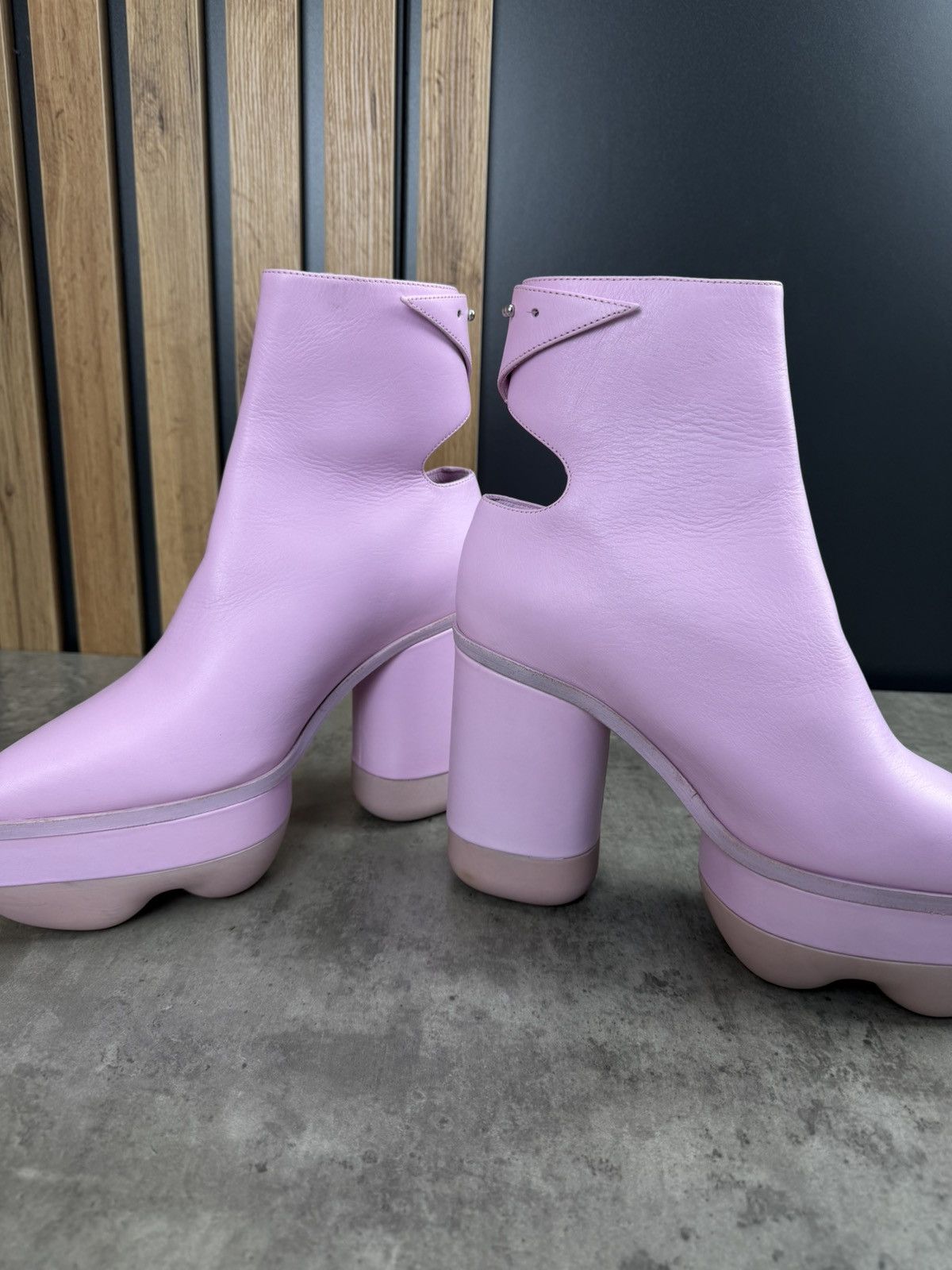 Japanese Brand at.kollektive x Kostas Murkudis Leather Platform Ankle Boots Size US 10 / IT 40 - 5 Thumbnail