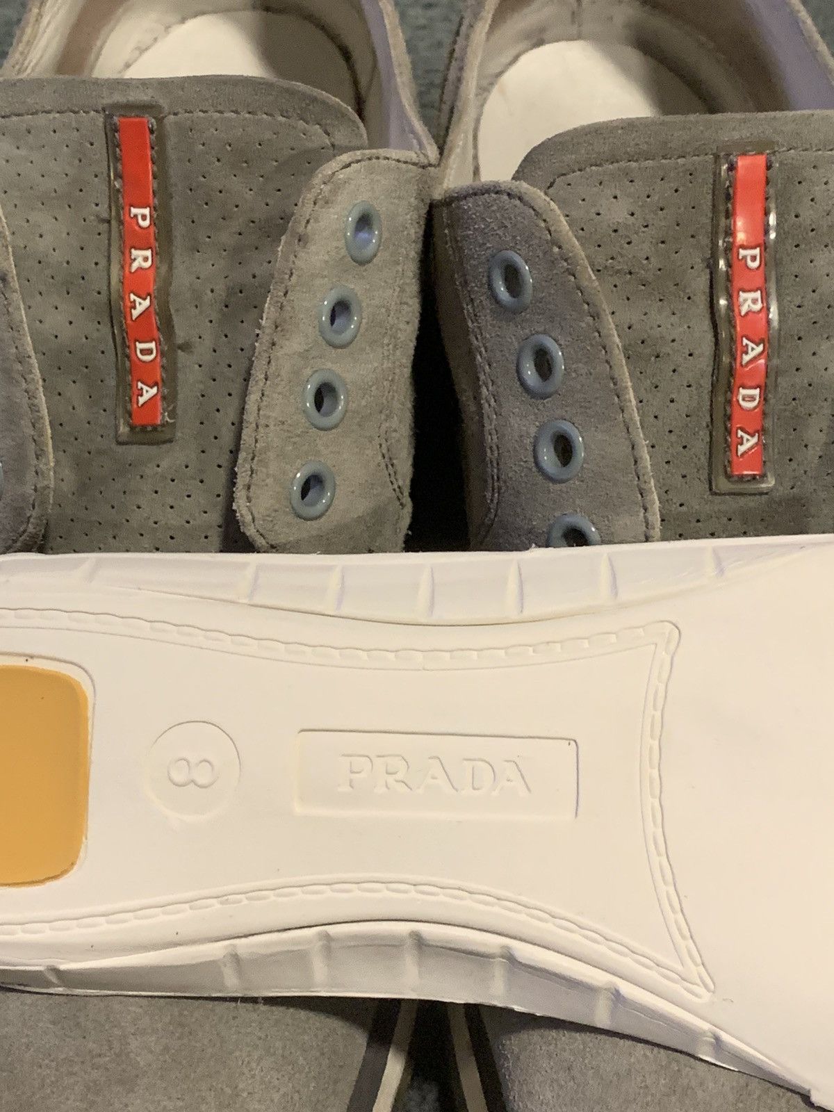 Prada PRADA GREY SUEDE SNEAKERS Size US 9 / EU 42 - 10 Thumbnail