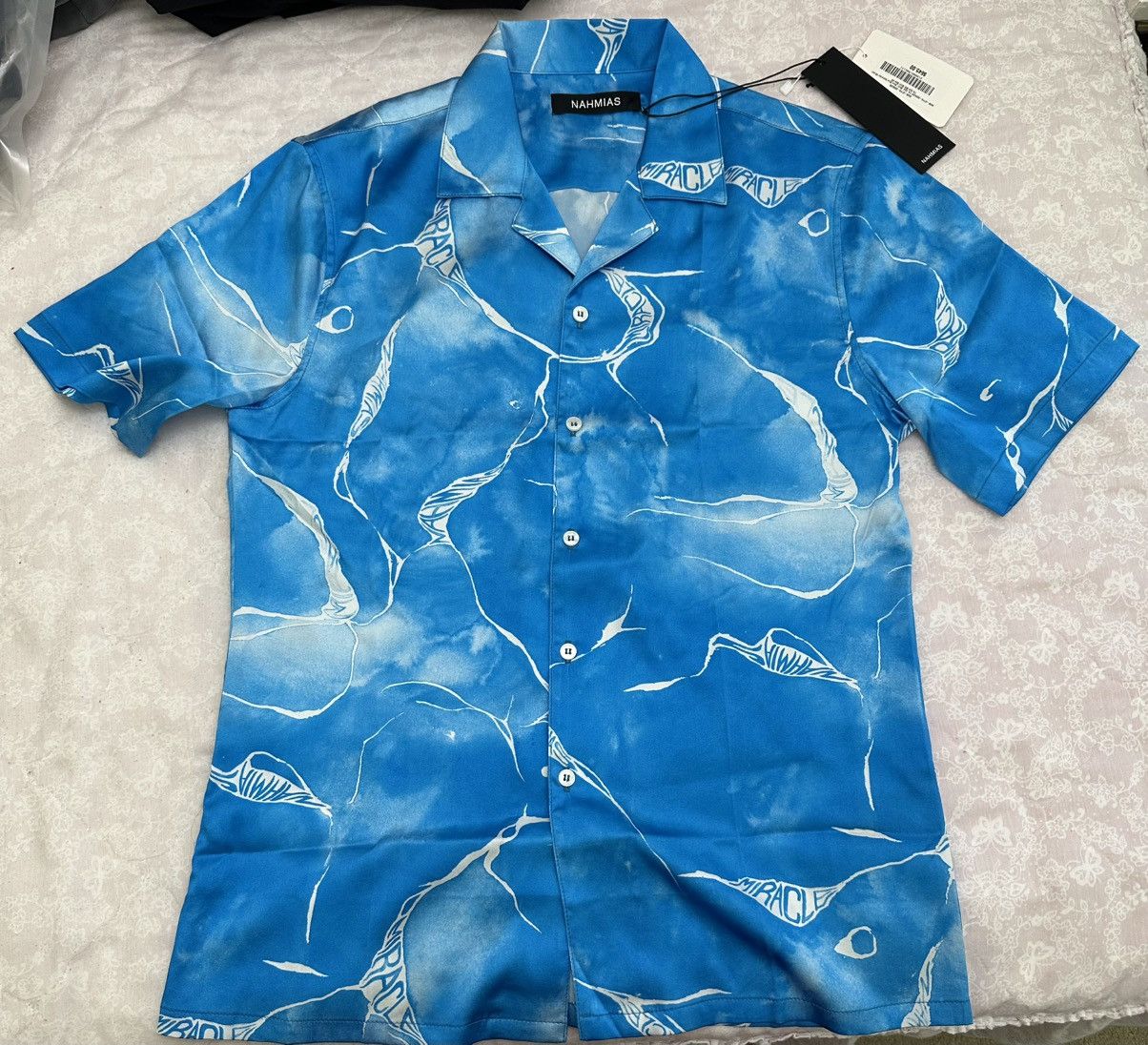 Nahmias NAHMIAS Blue Miracle Tie Dye Silk Button Down XS Size US XS / EU 42 / 0 - 1 Thumbnail