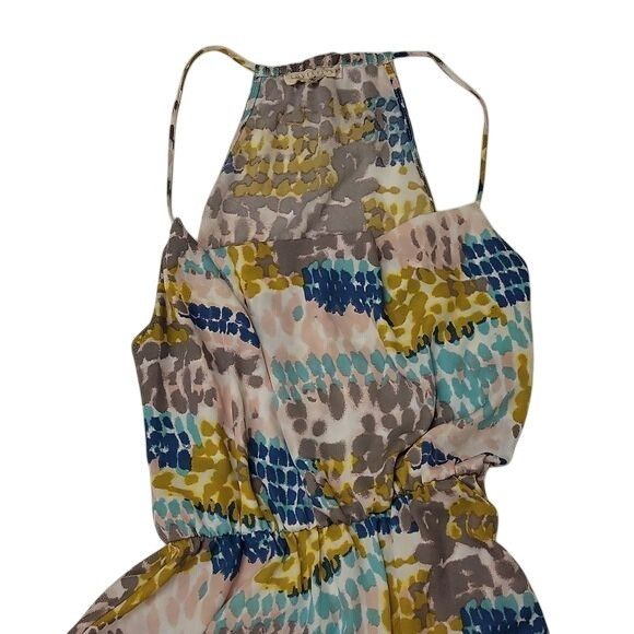 Other Love Stitch Halter Dress Watercolor Blot Ivory Blue Pink Size M / US 6-8 / IT 42-44 - 6 Thumbnail