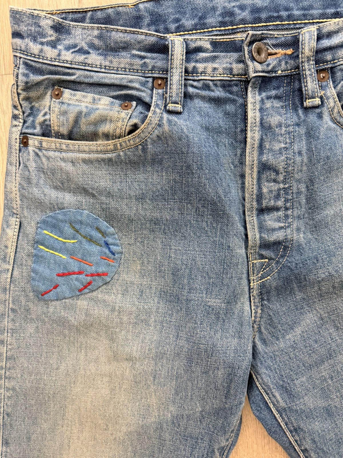 Kapital 14Oz Denim 5P Monkey CISCO (Cactus Embroidery) Size US 30 / EU 46 - 3 Thumbnail