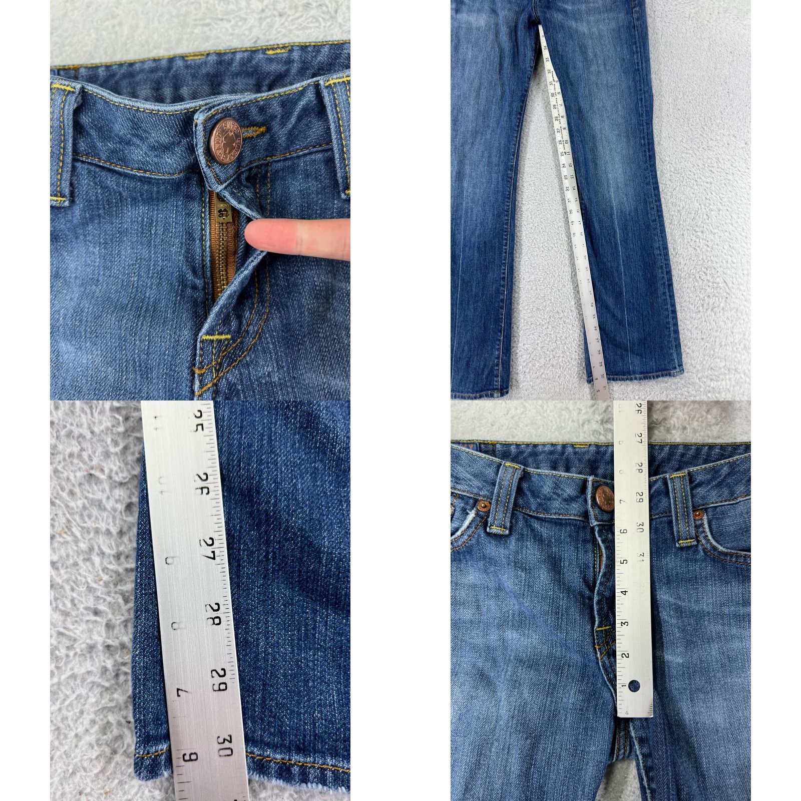 Lucky Brand VINTAGE Lucky Brand Jeans Women 12 Blue Denim Bootcut Cotton Blend 5-Pocket Logo Lola USA Mens Women Girls Size 34" / US 12 / IT 48 - 8 Thumbnail