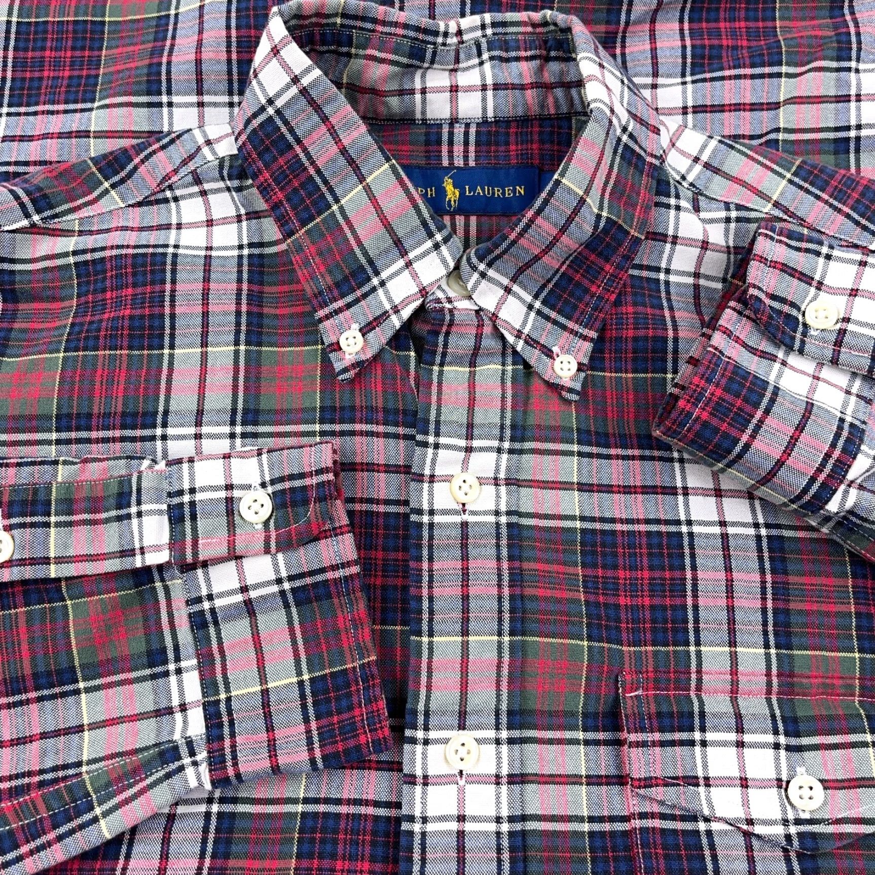 Ralph Lauren Ralph Lauren Shirt Men Medium Red Blue Button Up Oxford Cloth Tartan Plaid A61 Size US M / EU 48-50 / 2 - 2 Thumbnail