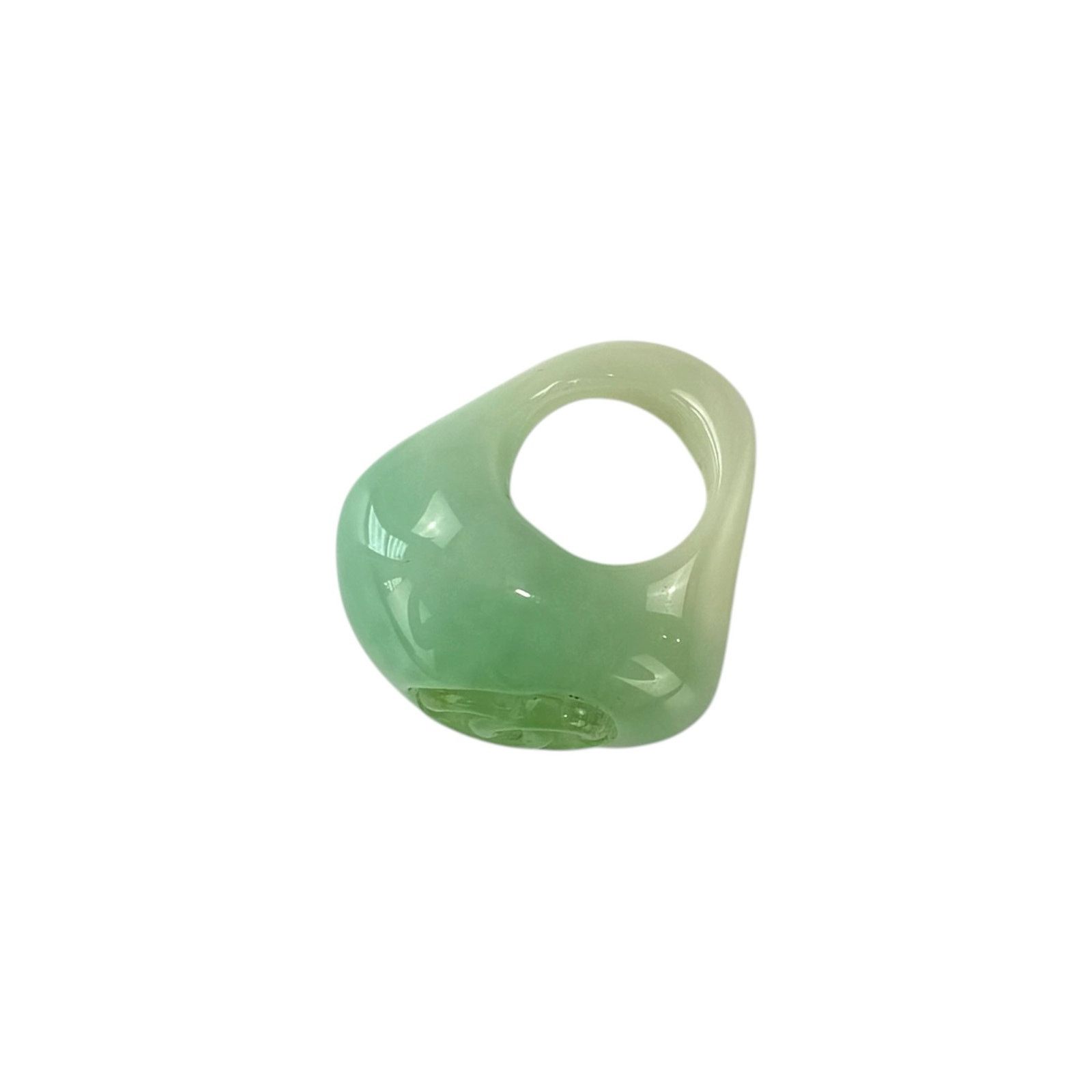 Chanel Chanel CC Faux Jade Ring Size ONE SIZE - 6 Thumbnail