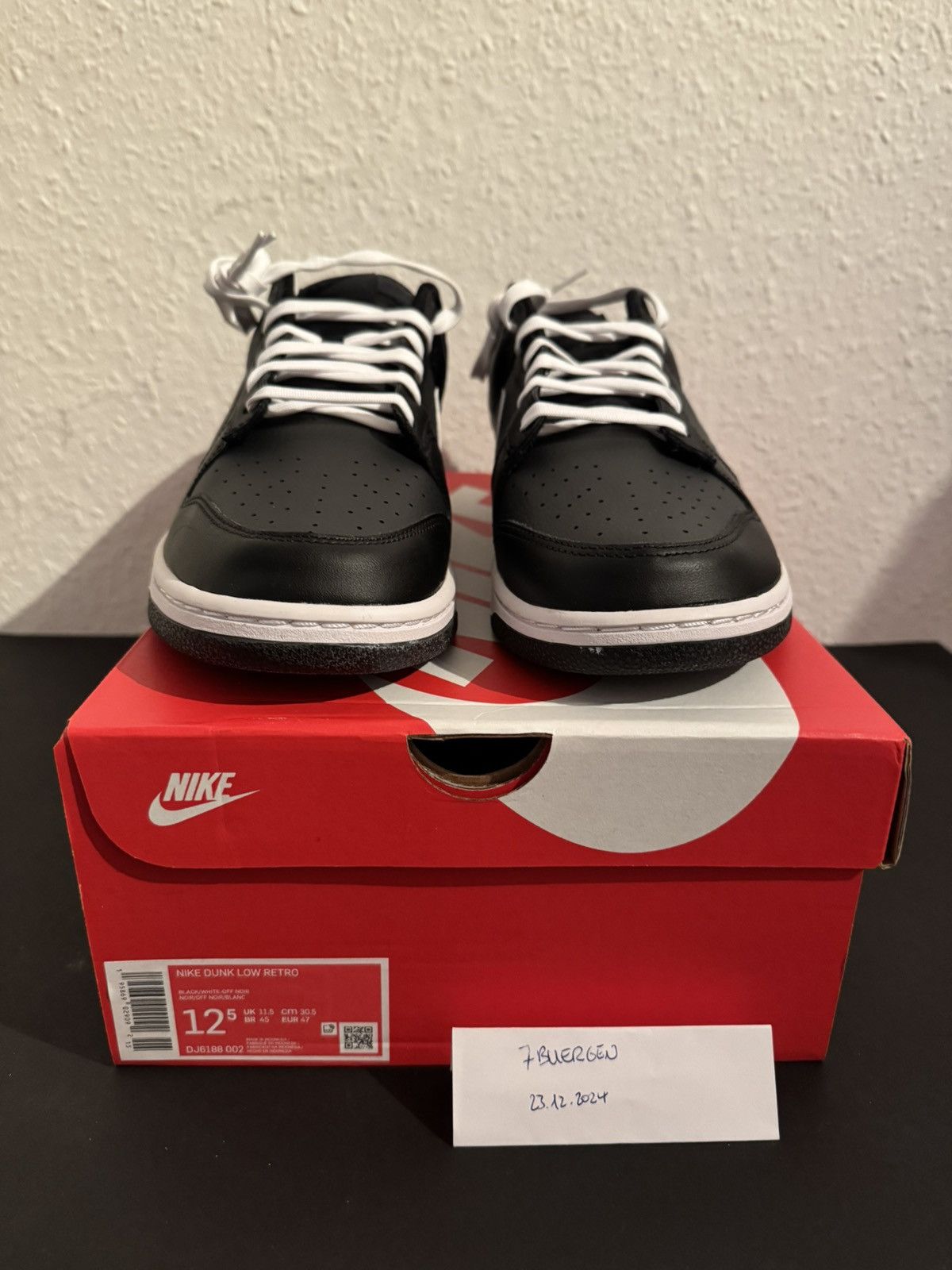 Nike ✅ US12.5 Nike Dunk Low Black Panda DJ6188-002 Size US 12.5 / EU 45-46 - 3 Thumbnail