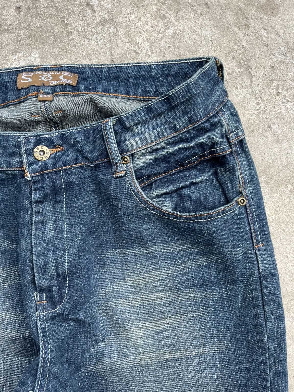 20471120 × If Six Was Nine × Le Grande Bleu (L.G.B.) Vintage Faded Distressed Denim Jeans like Junya Watanabe Y2K Size US 32 / EU 48 - 5 Thumbnail
