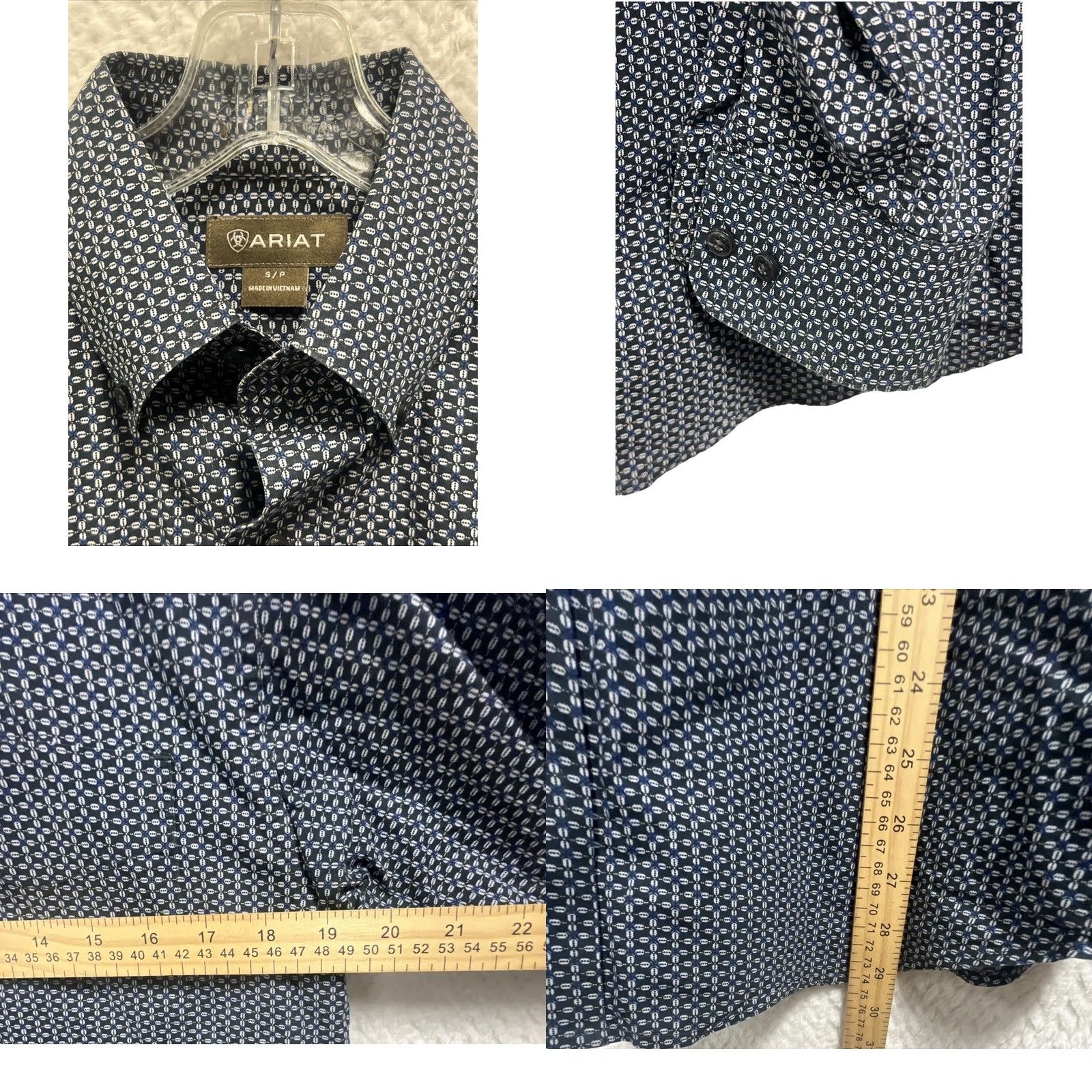 Ariat Ariat Women’s Small Navy Geometric Print Western Button Front Shirt Long Sleeve Size S / US 4 / IT 40 - 8 Thumbnail