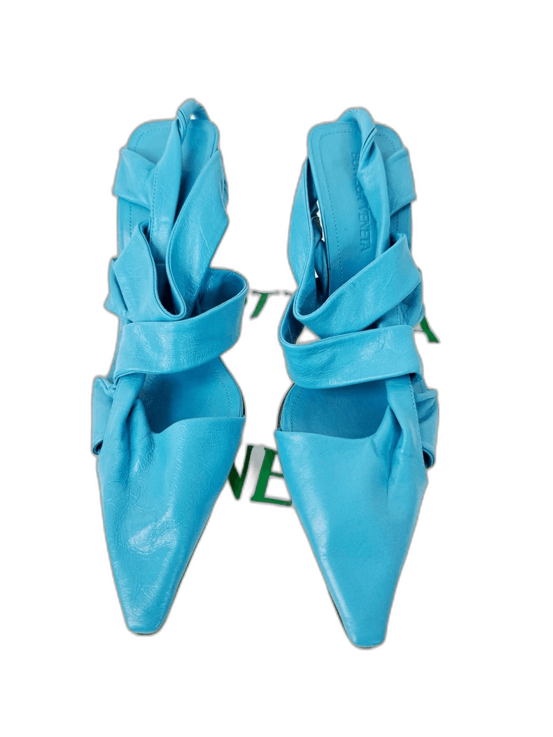 Bottega Veneta Bottega Veneta New Heeled Sandals in Blue Size US 5 / IT 35 - 1 Thumbnail