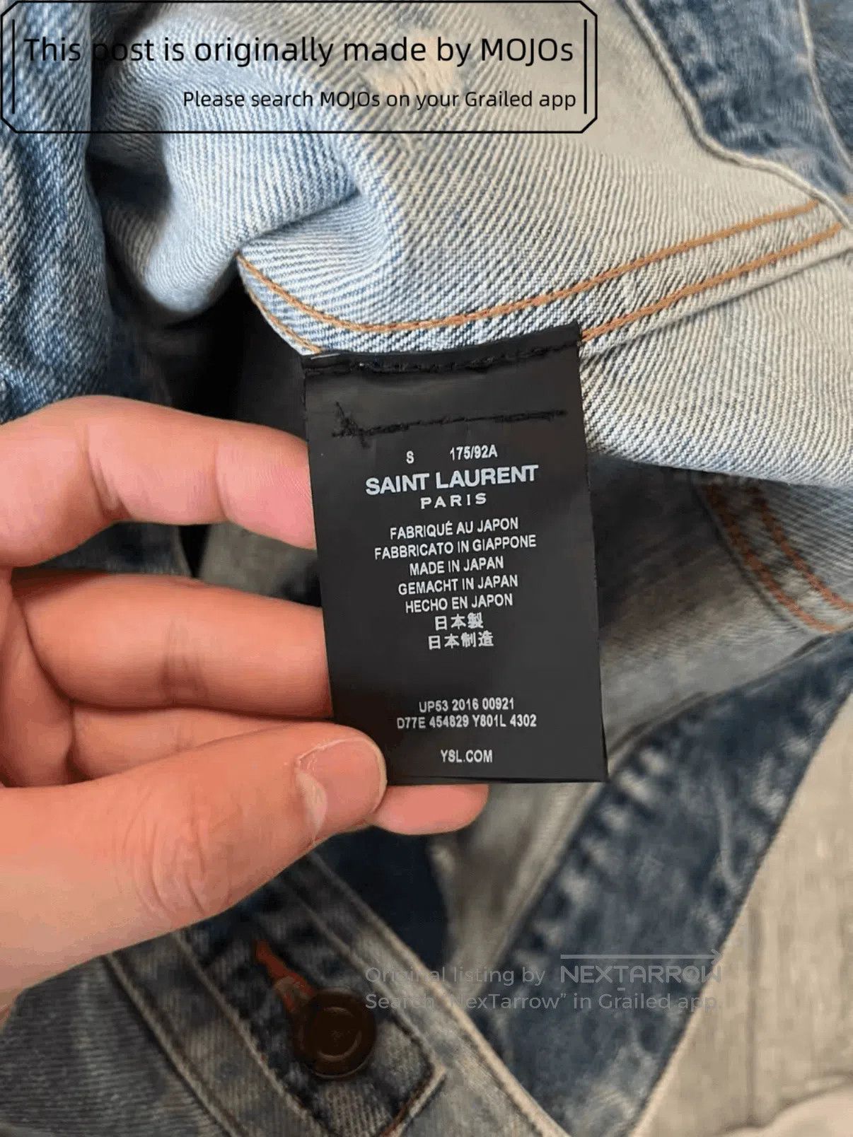 Saint Laurent Paris Sz S Saint Laurent Paris 17SS Bleach Denim Jacket mojos1513 Size US S / EU 44-46 / 1 - 5 Thumbnail