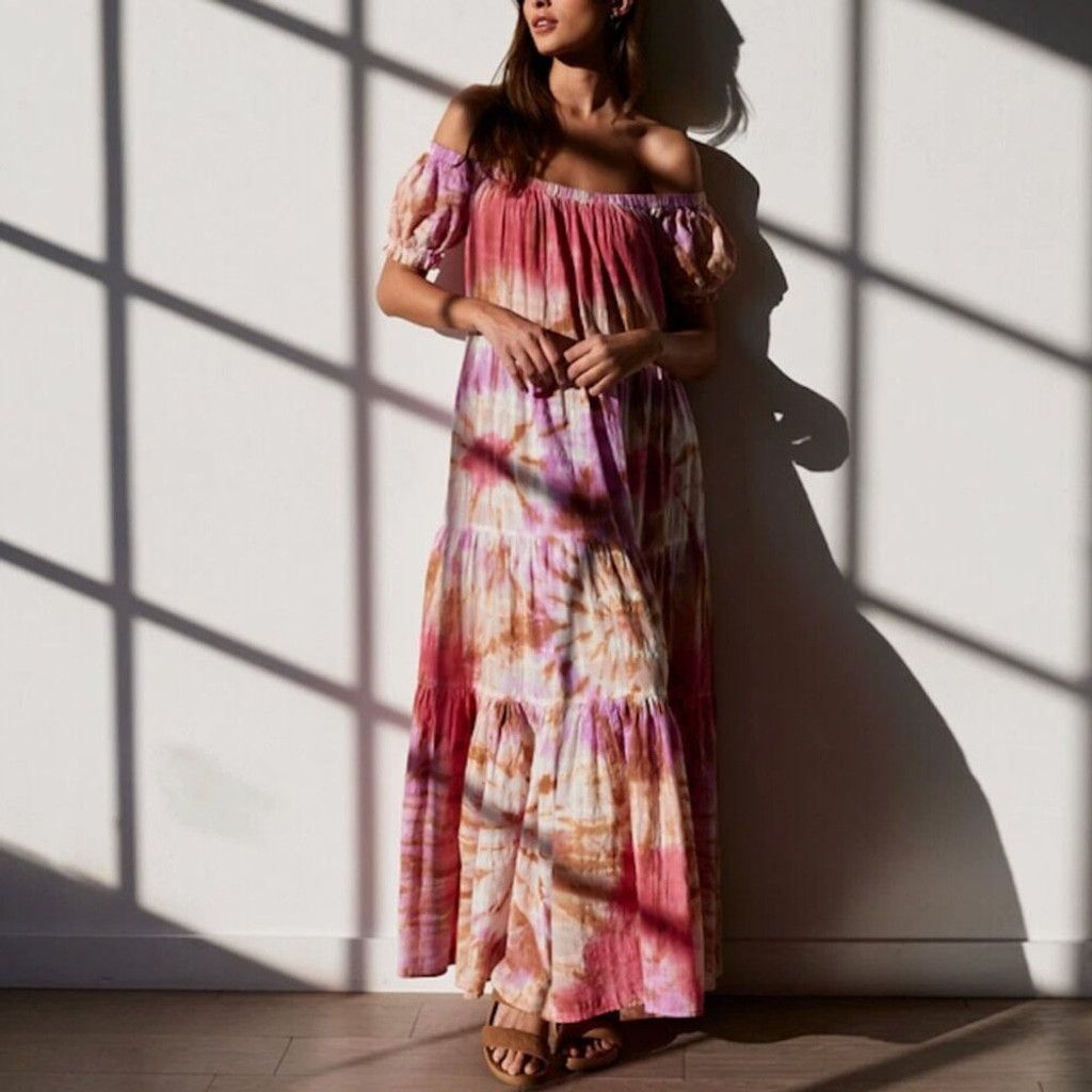 Young Fabulous & Broke YOUNG FABULOUS & BROKE Maxi Bohemian Puffed sleeves Pink XS Size XS / US 0-2 / IT 36-38 - 2 Thumbnail