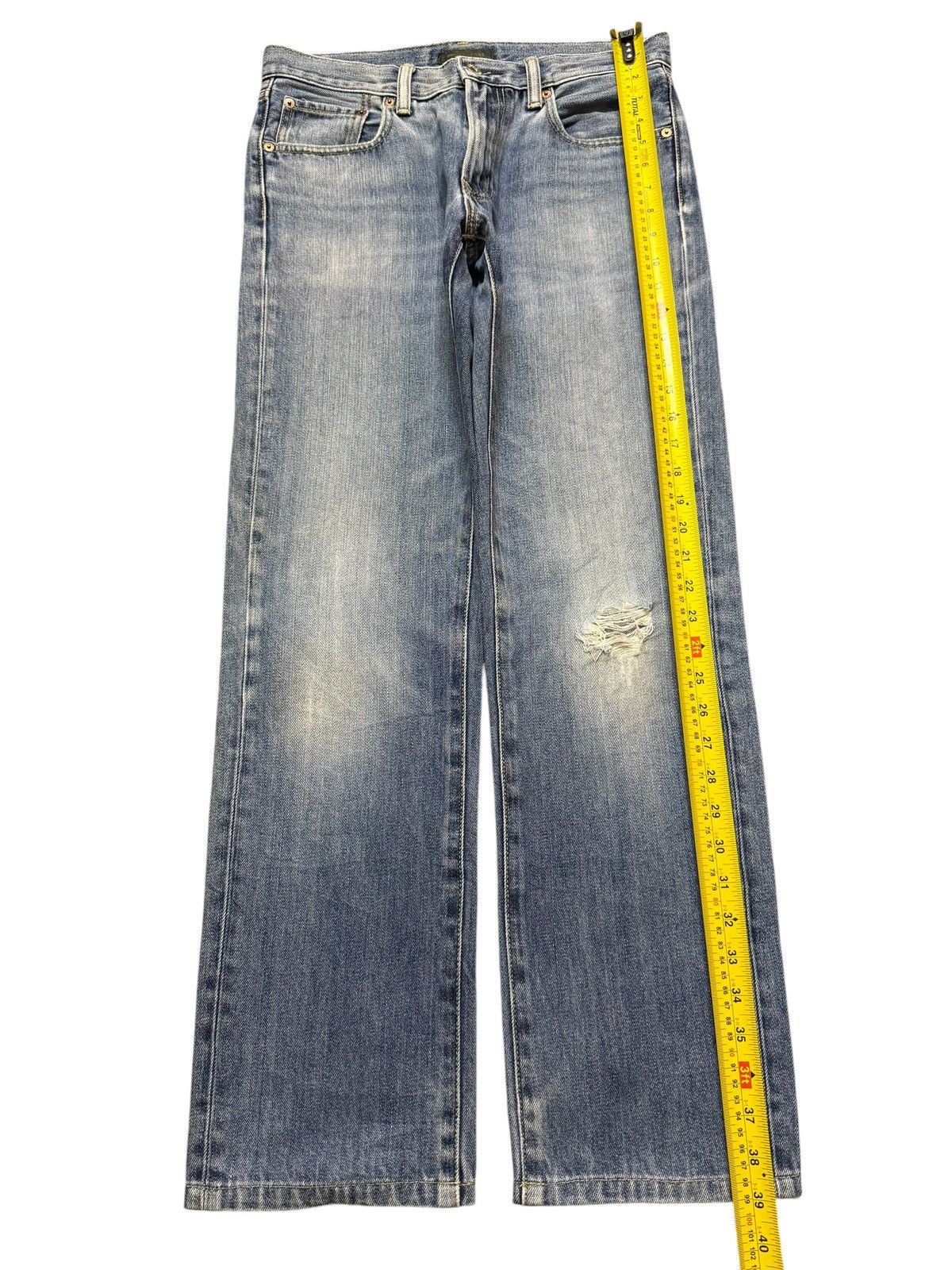 Uniqlo Vintage Y2K Japan Uniqlo Blue Faded l Distress Straight Leg Size US 30 / EU 46 - 9 Thumbnail