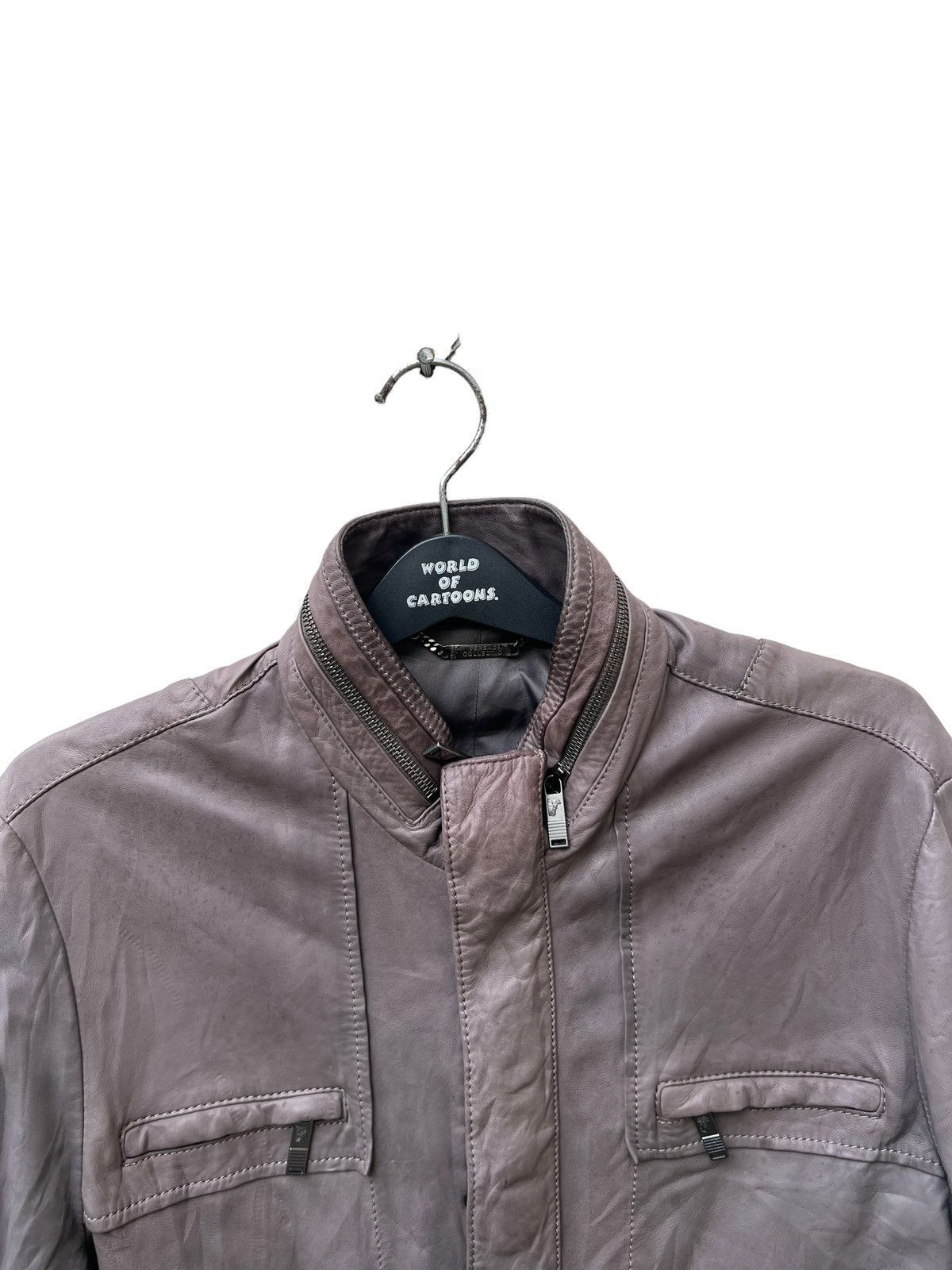 Versace Versace Collection Dirty Patina Lamb Leather Jacket Size US M / EU 48-50 / 2 - 7 Thumbnail