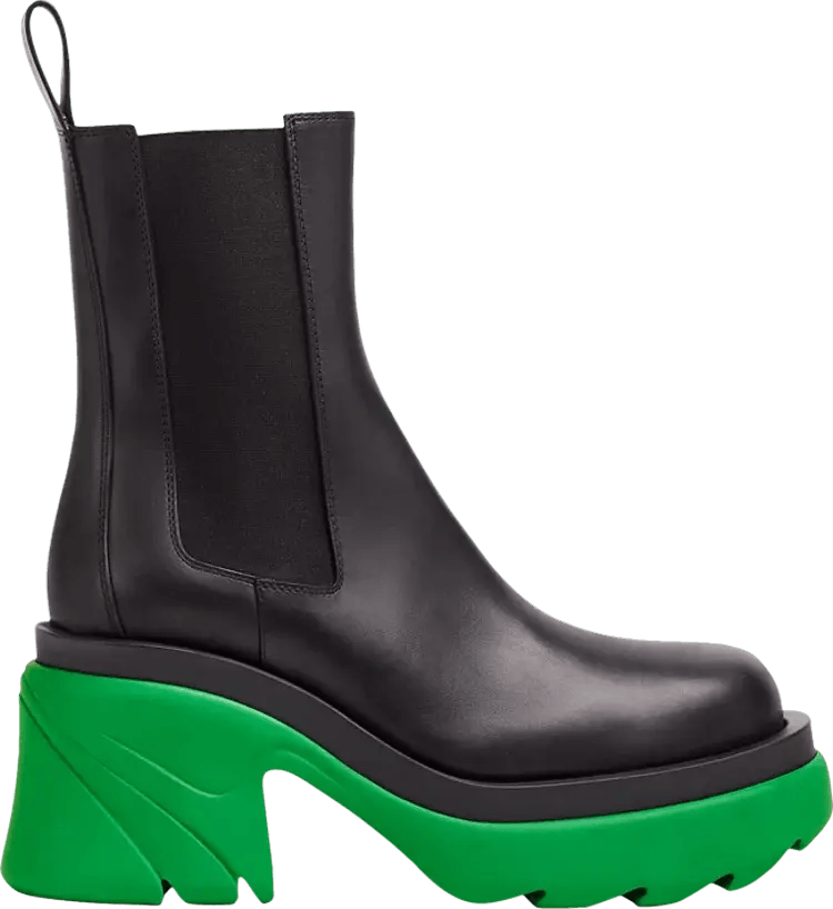 Bottega Veneta o1n1vont1024 Flash Ankle Boots Military Calfskin Black/Grass Size US 8.5 / IT 38.5 - 1 Thumbnail